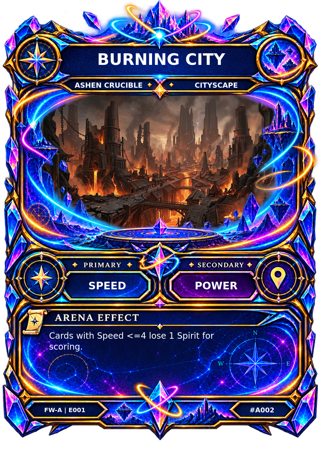 Rendered Burning City Arena card