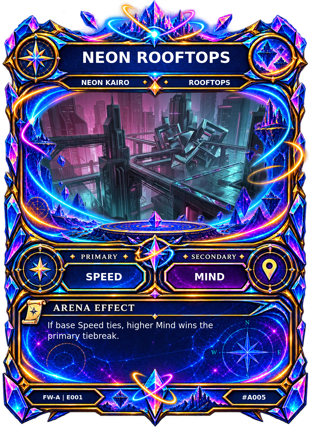 Rendered Neon Rooftops Arena card