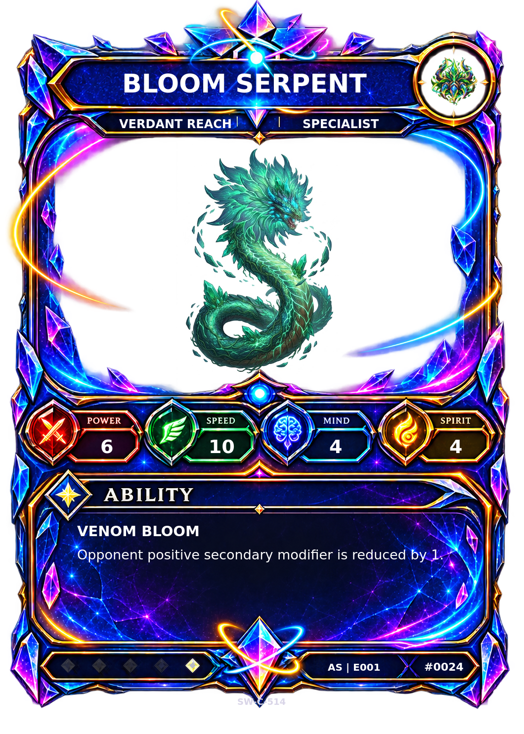 Rendered Bloom Serpent Ascendant Champion card