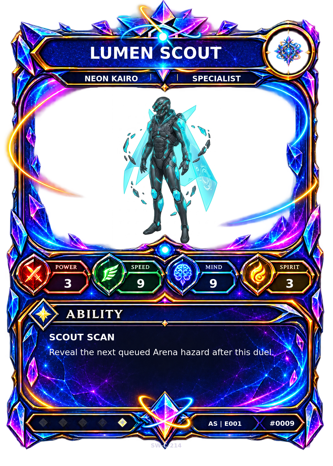 Rendered Lumen Scout Ascendant Champion card