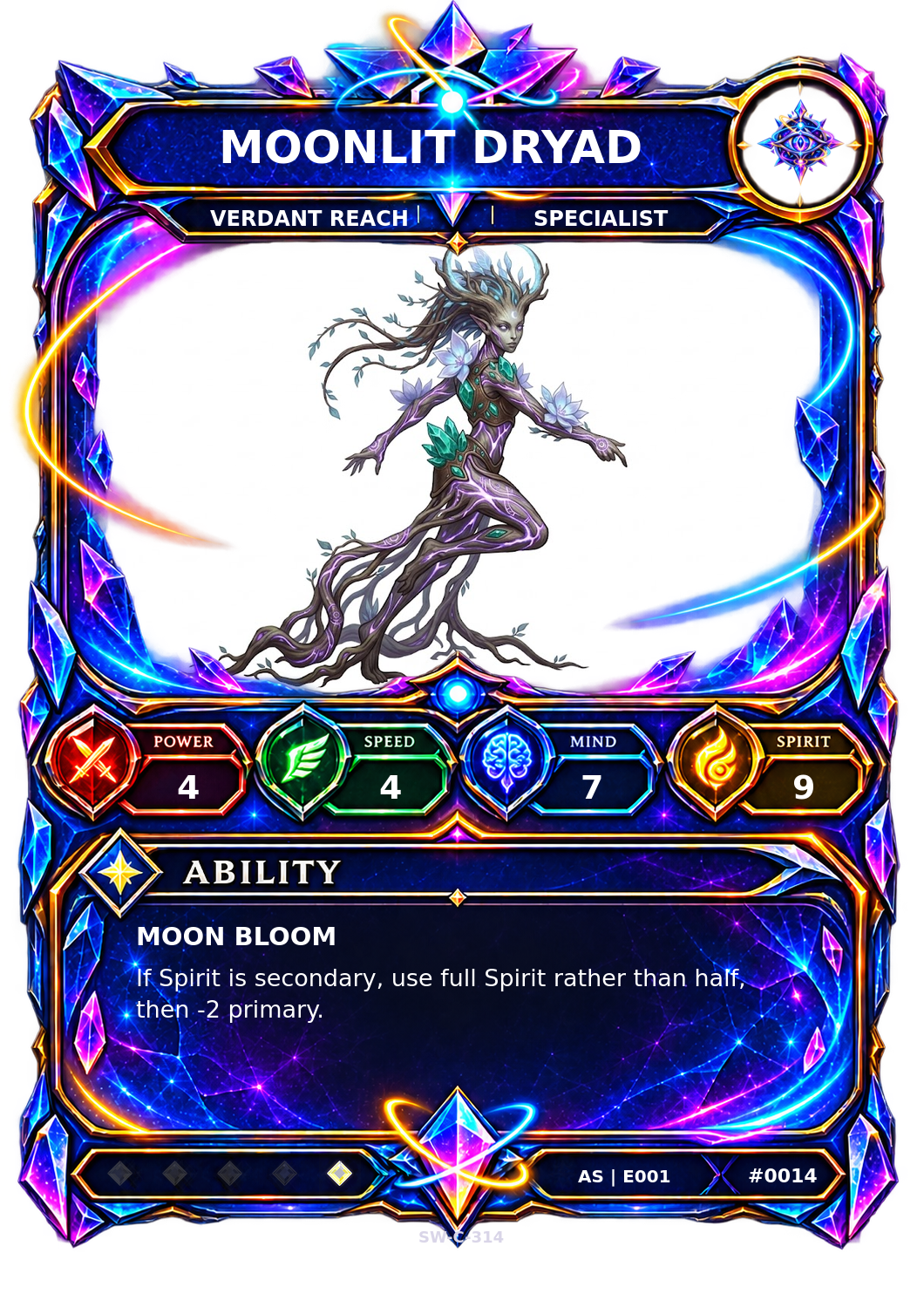 Rendered Moonlit Dryad Ascendant Champion card