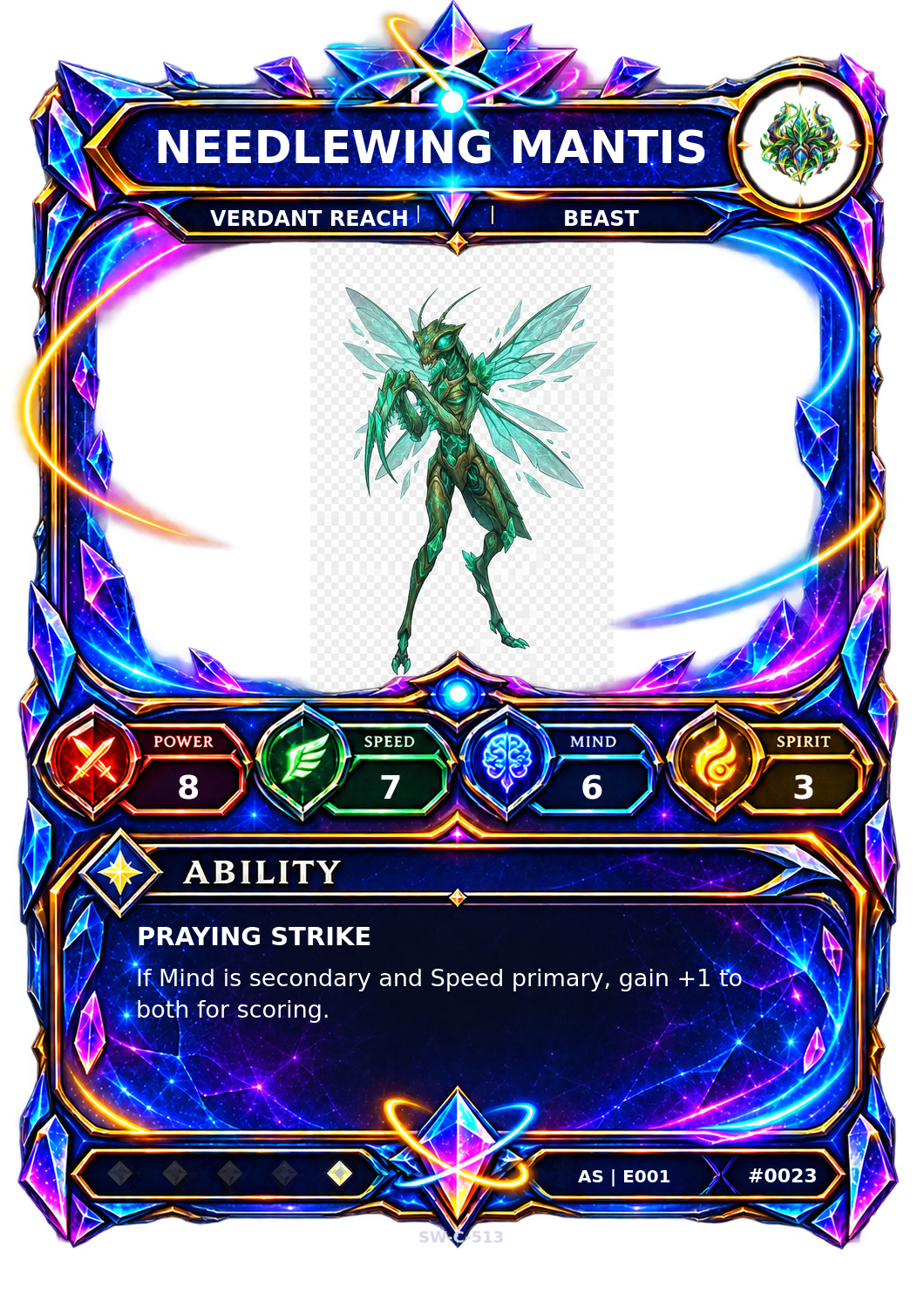 Rendered Needlewing Mantis Ascendant Champion card