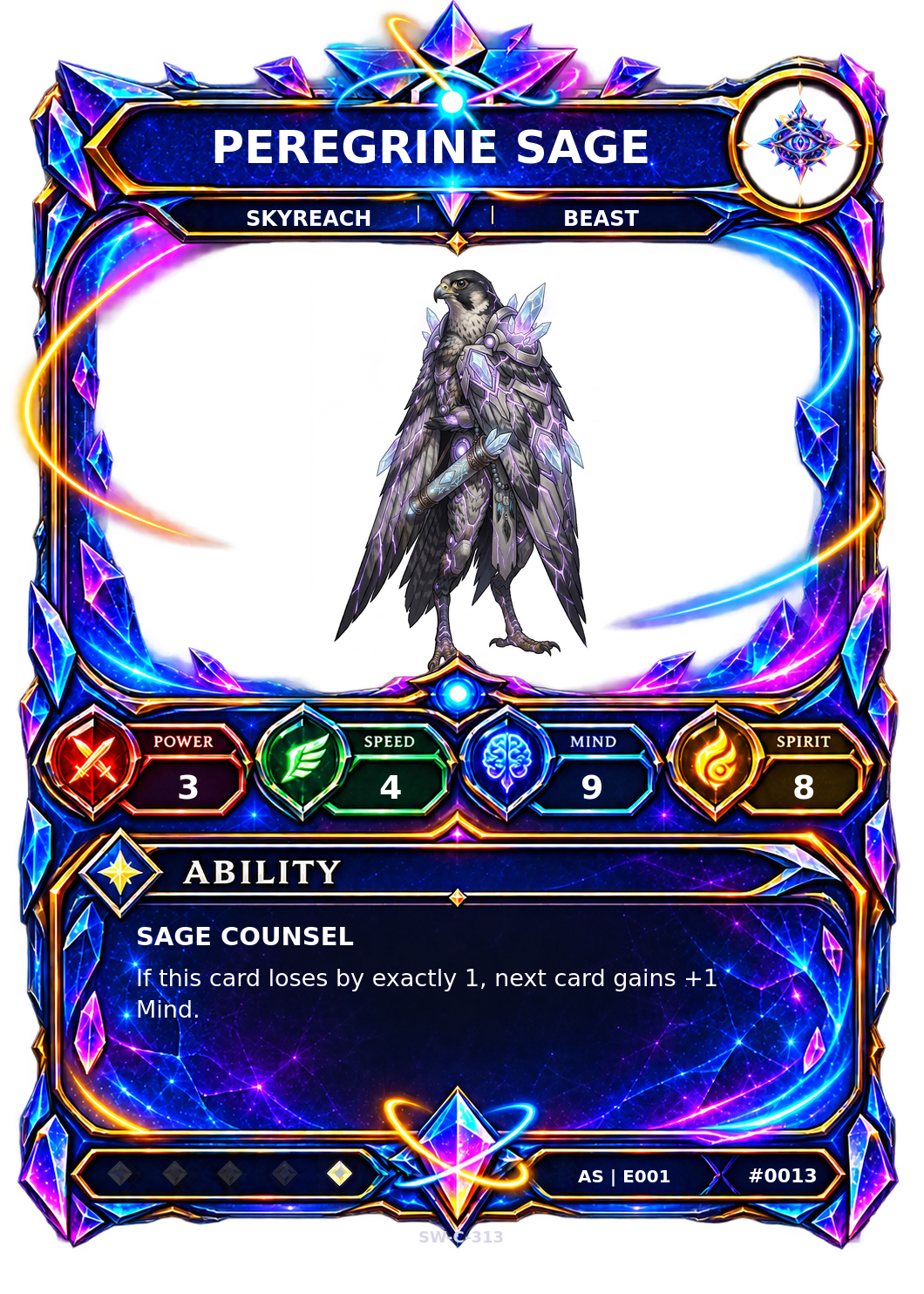 Rendered Peregrine Sage Ascendant Champion card