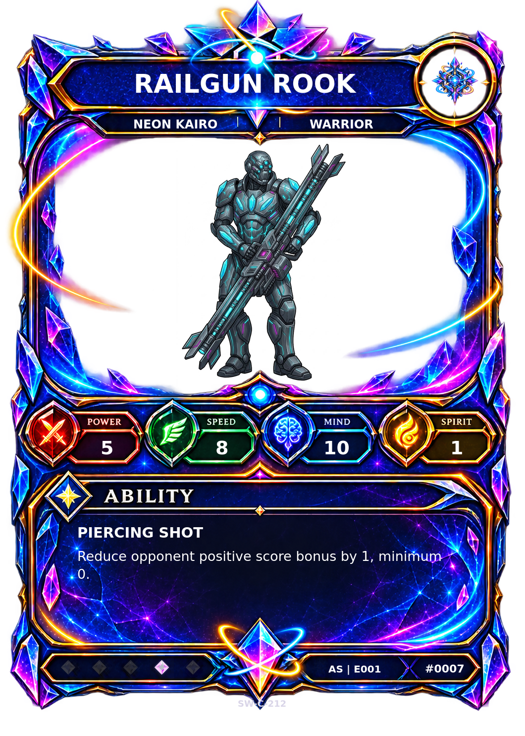 Rendered Railgun Rook Ascendant Champion card