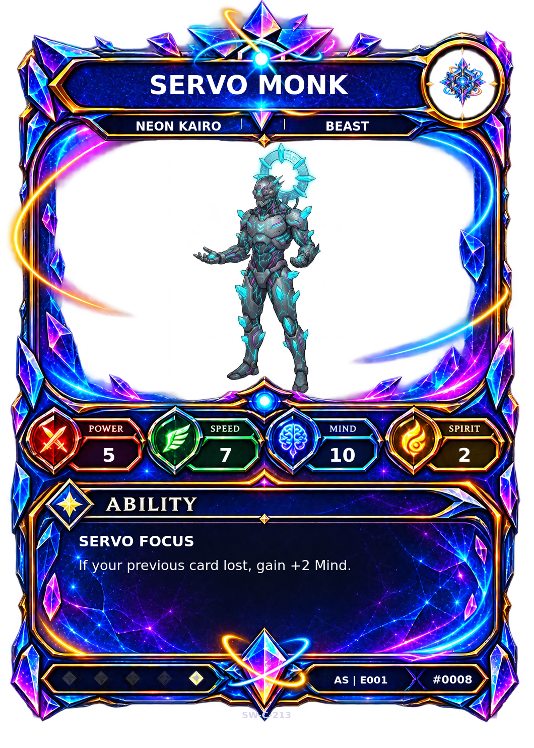 Rendered Servo Monk Ascendant Champion card