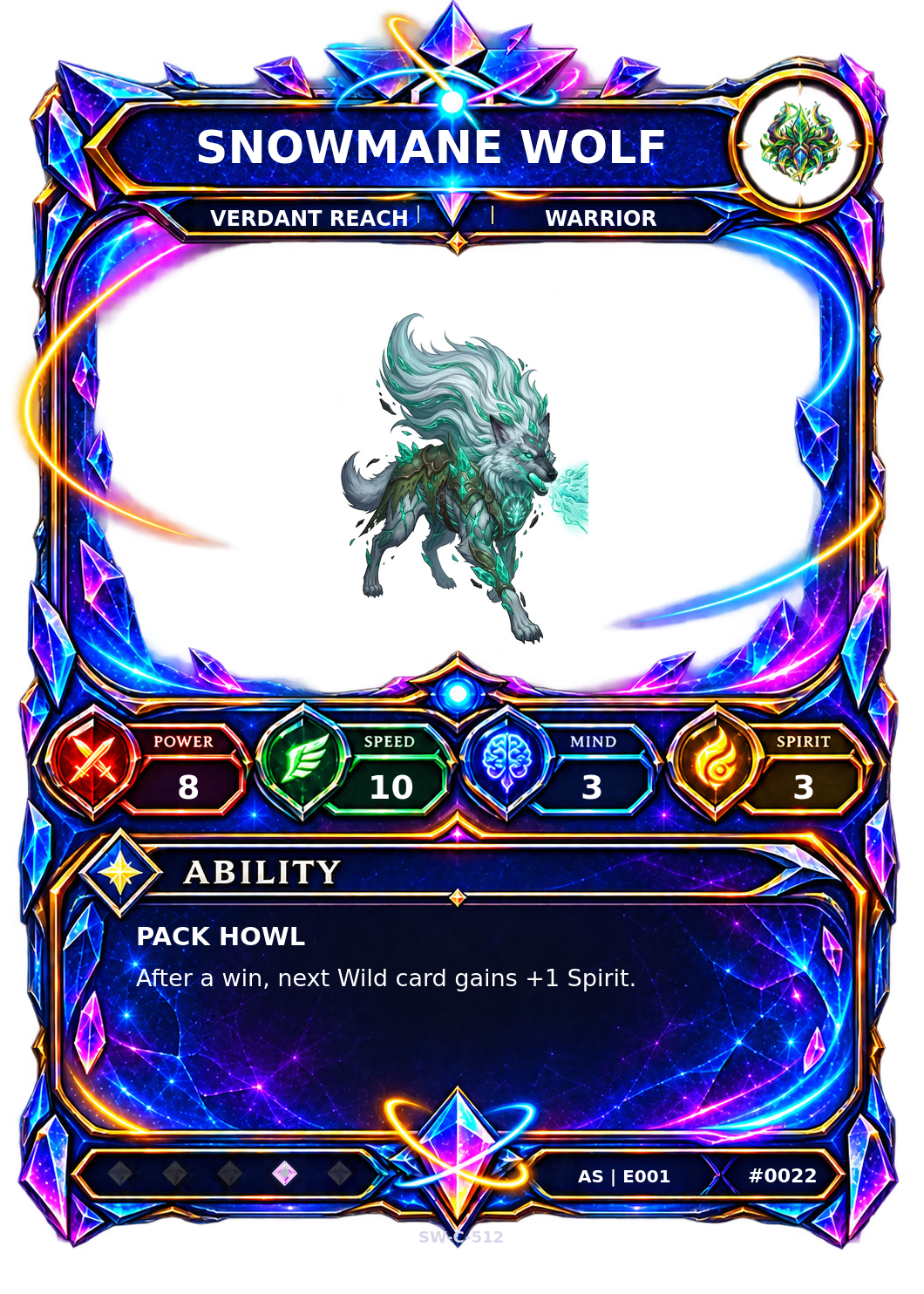 Rendered Snowmane Wolf Ascendant Champion card