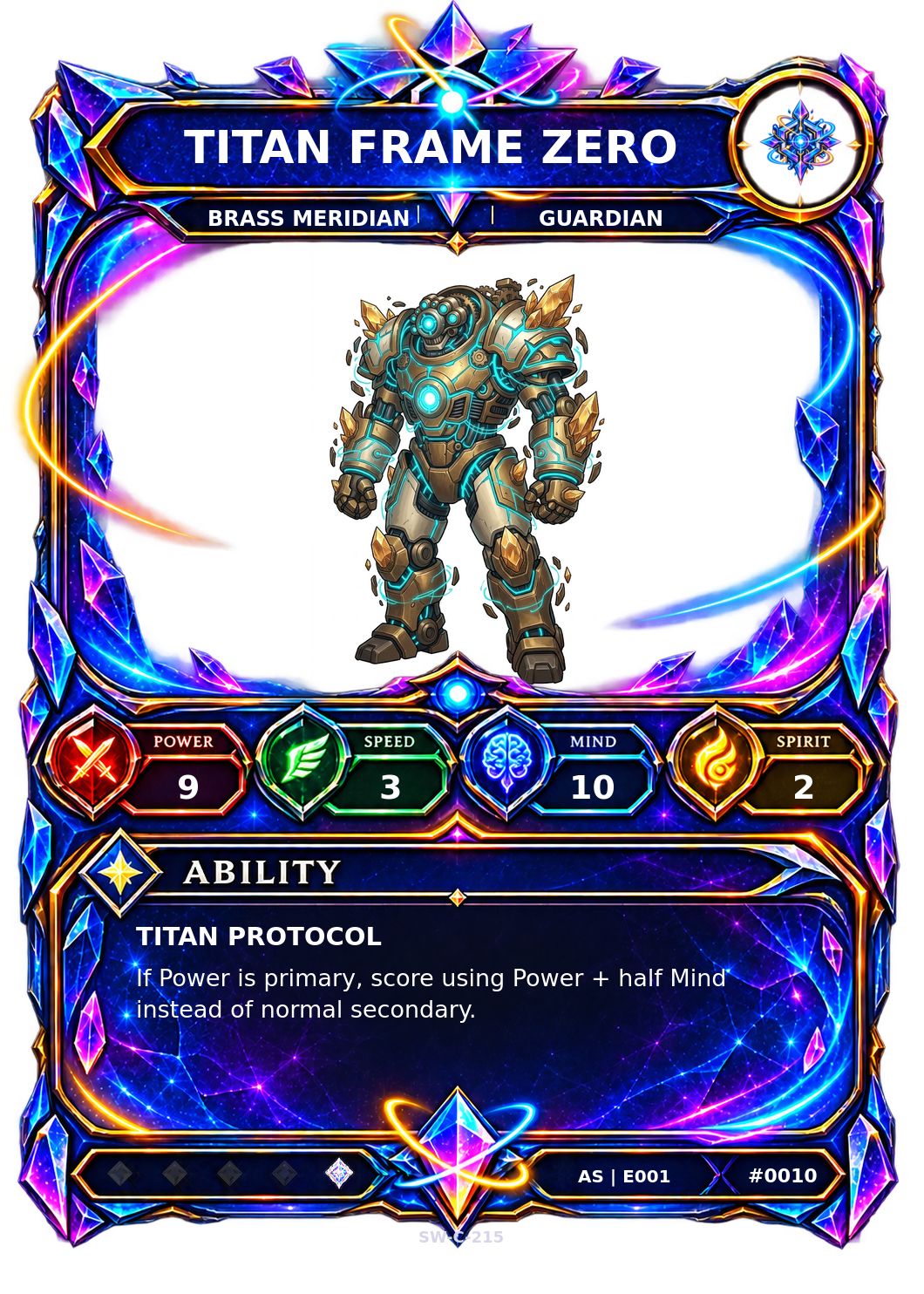 Rendered Titan Frame Zero Ascendant Champion card