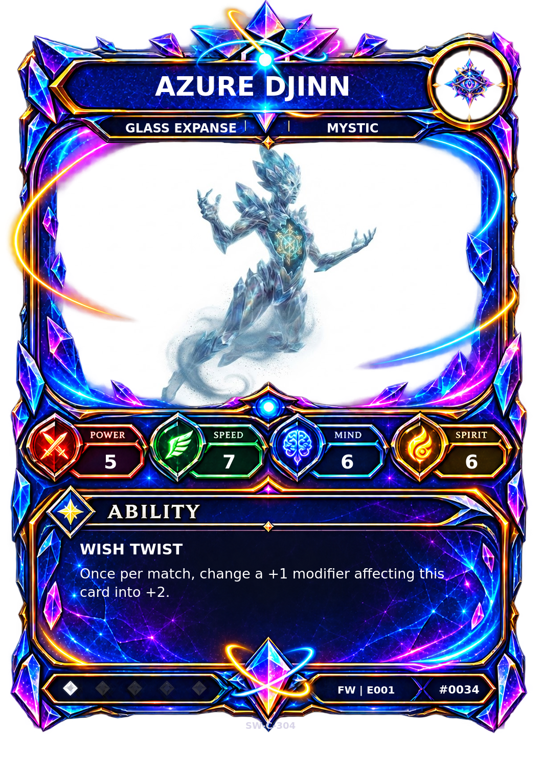 Rendered Azure Djinn Base Champion card