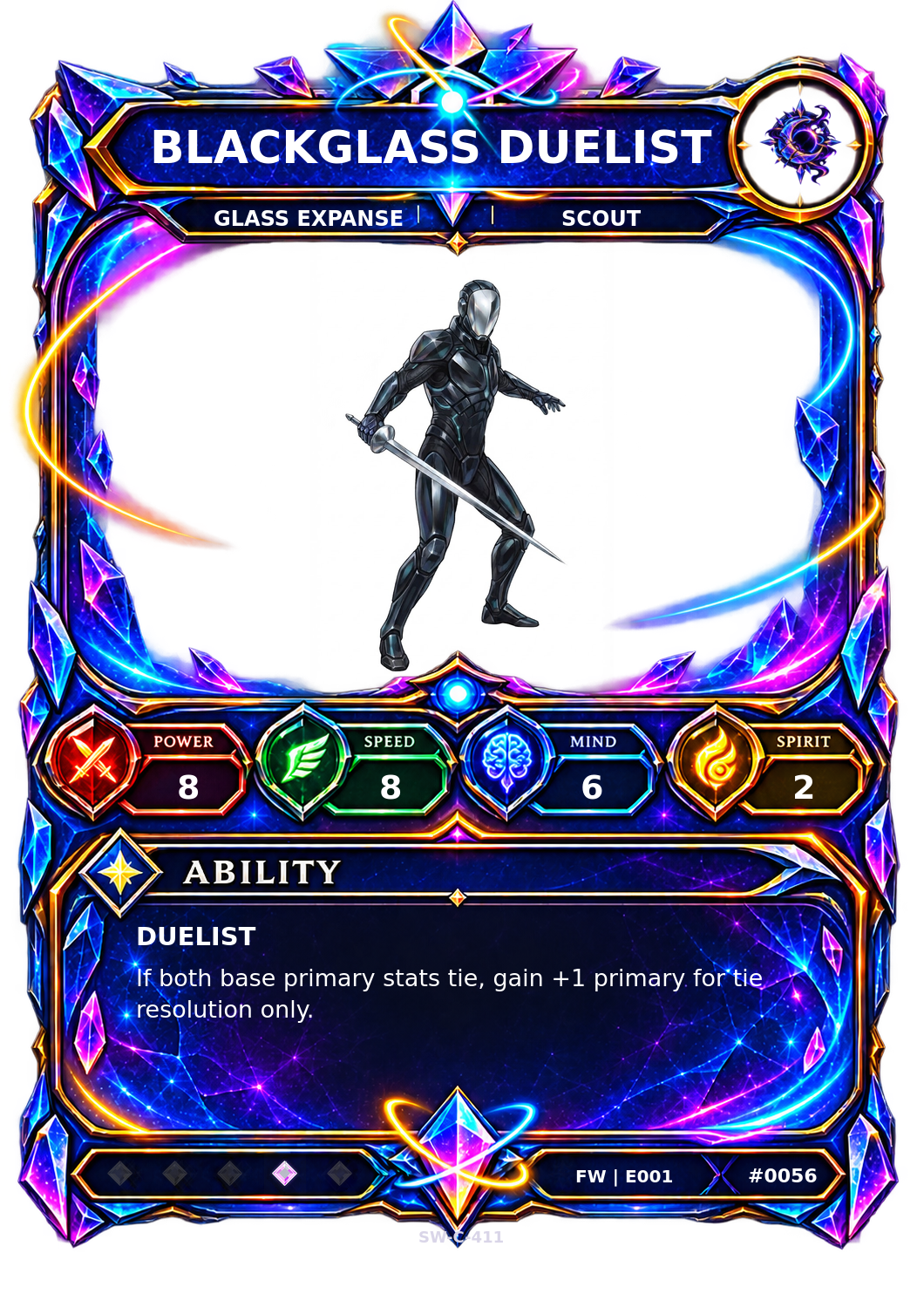 Rendered Blackglass Duelist Base Champion card