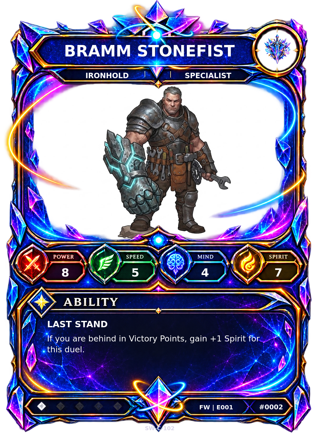 Rendered Bramm Stonefist Base Champion card