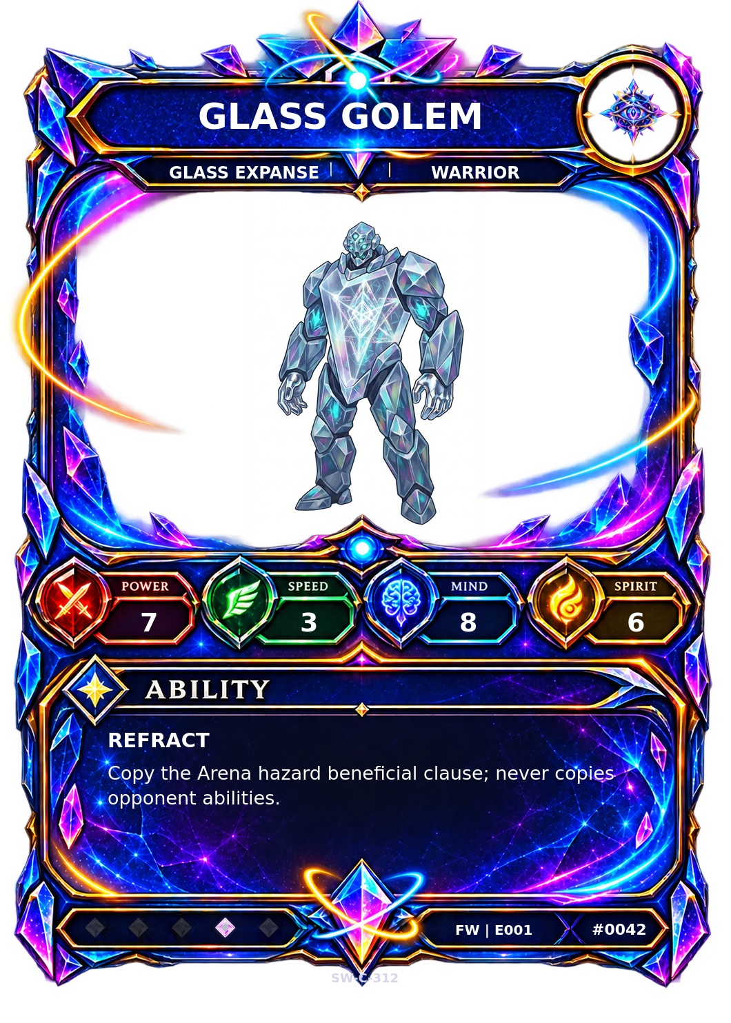 Rendered Glass Golem Base Champion card