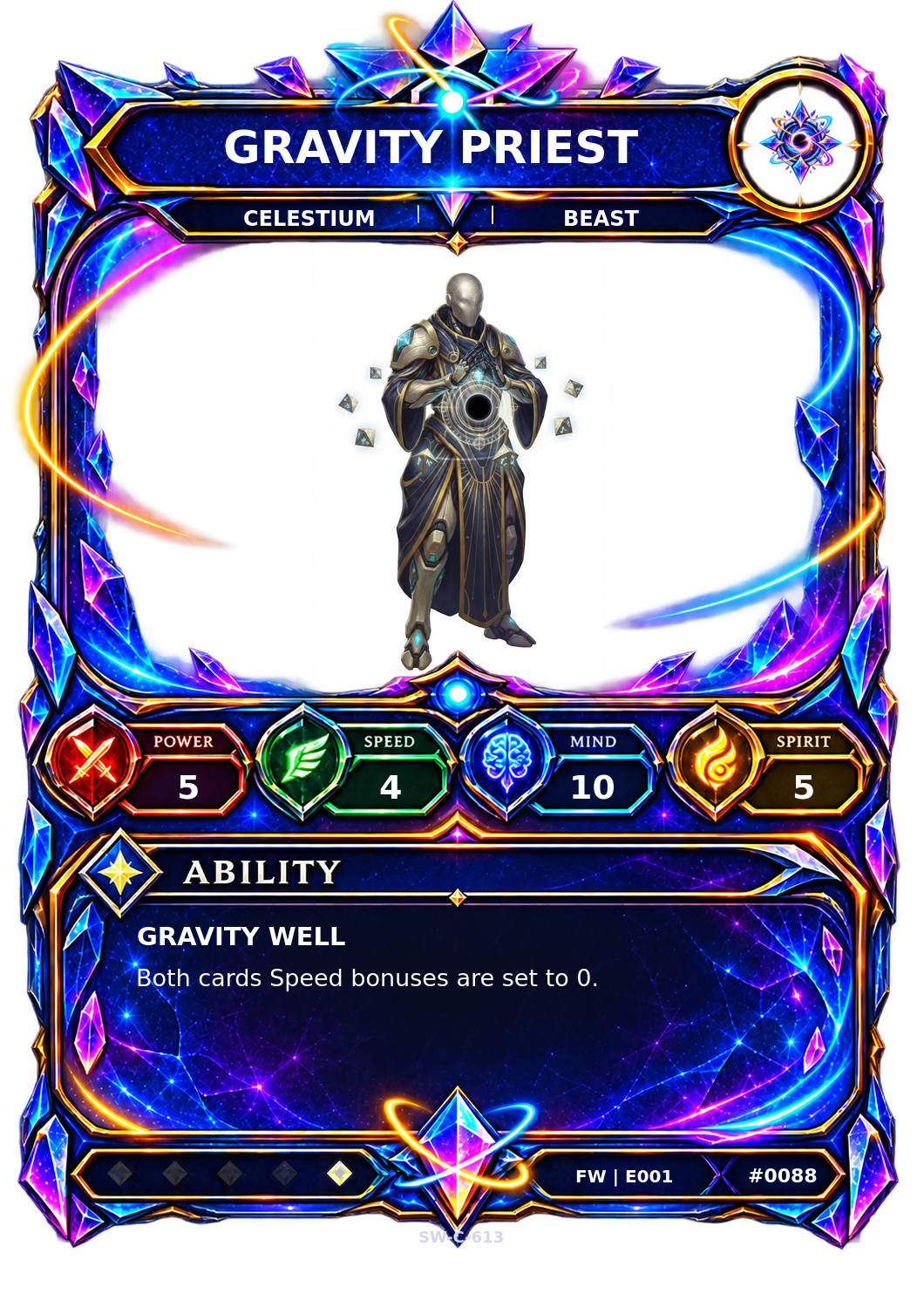 Rendered Gravity Priest Base Champion card