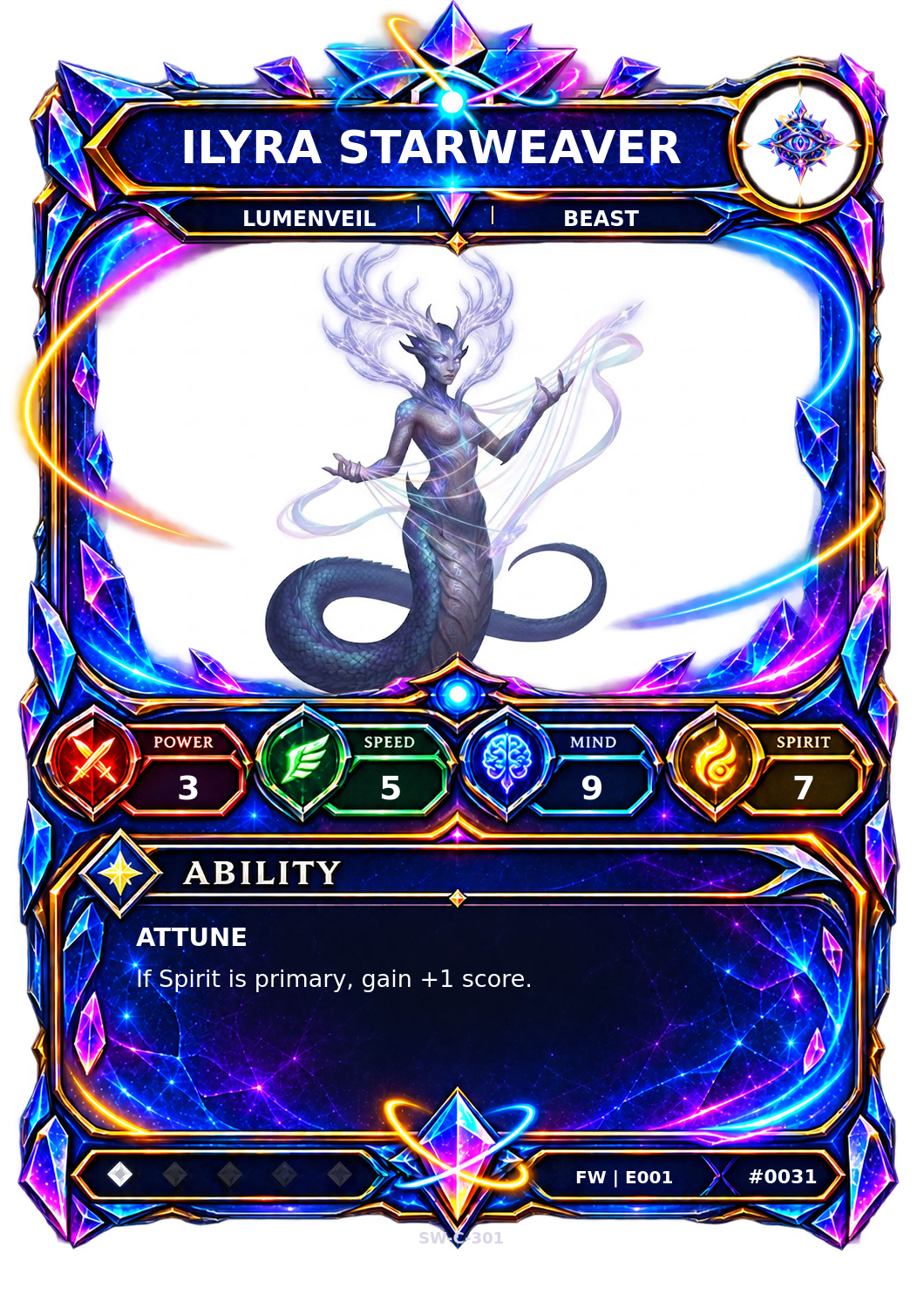 Rendered Ilyra Starweaver Base Champion card
