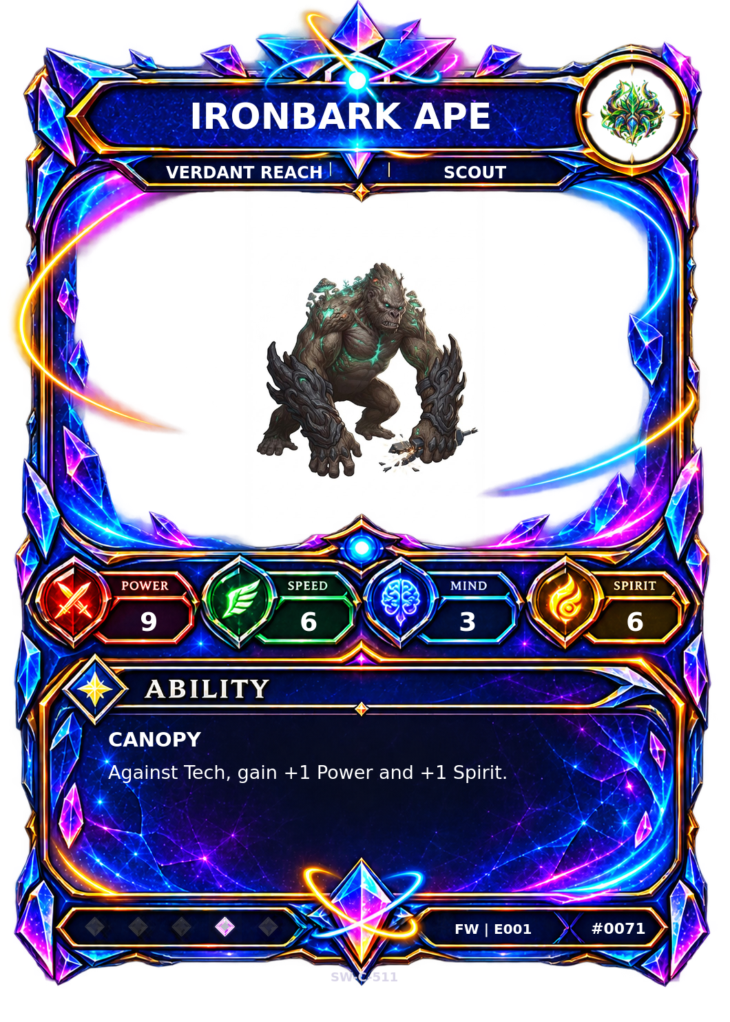 Rendered Ironbark Ape Base Champion card