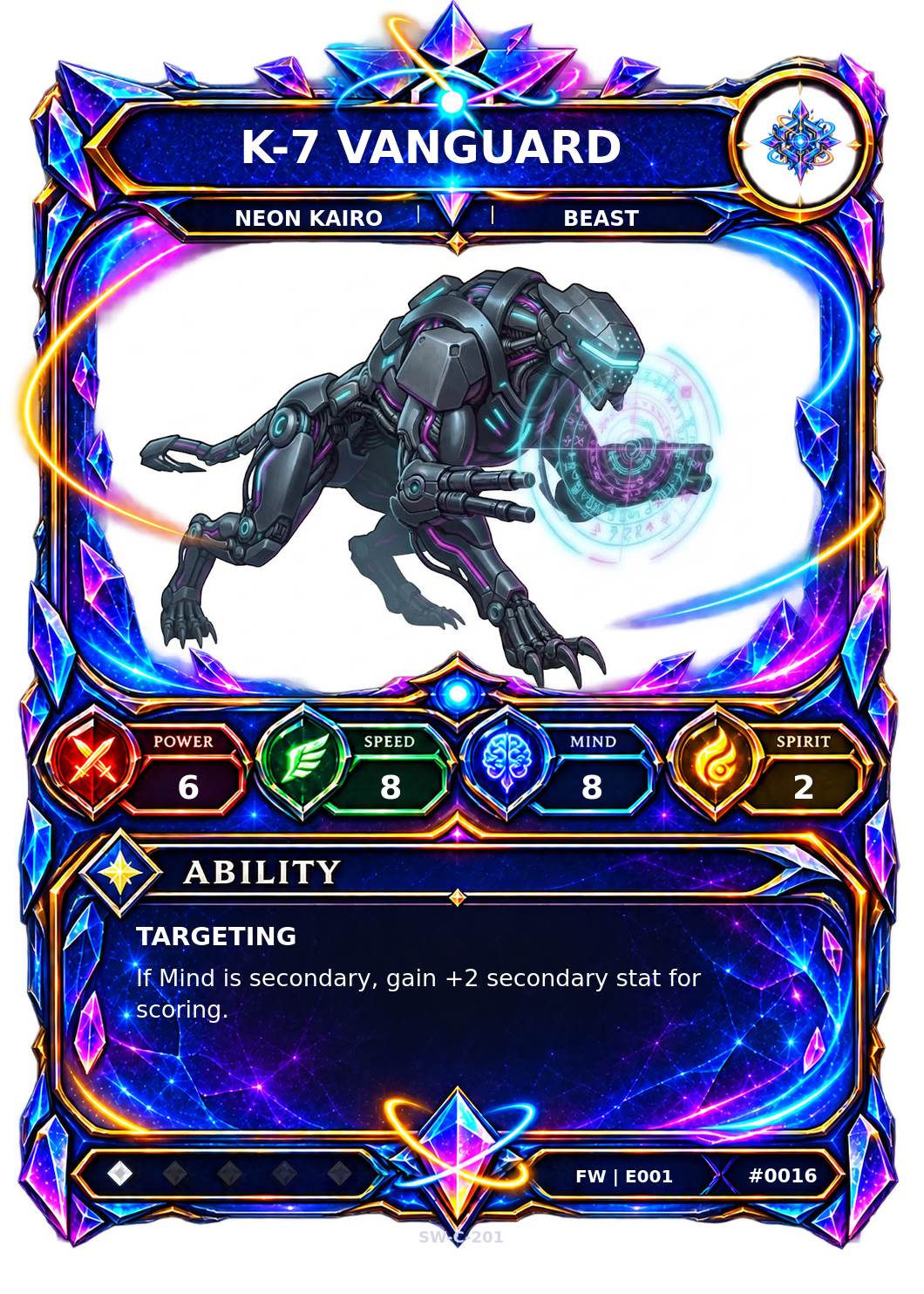 Rendered K-7 Vanguard Base Champion card
