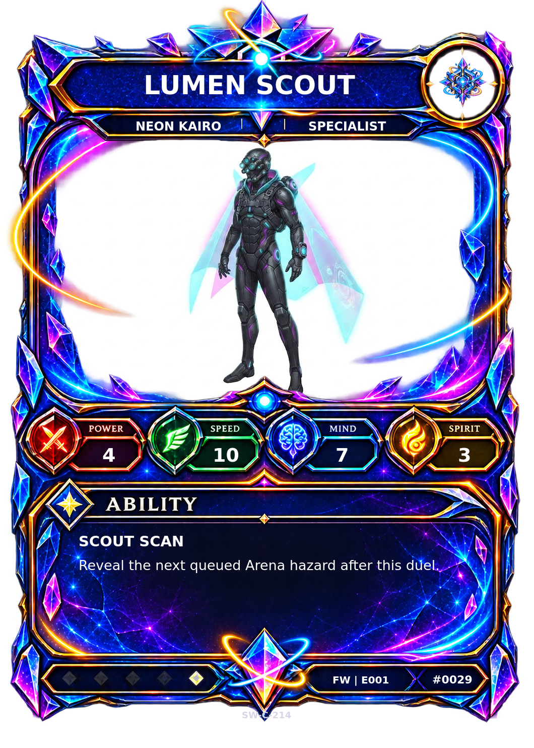 Rendered Lumen Scout Base Champion card