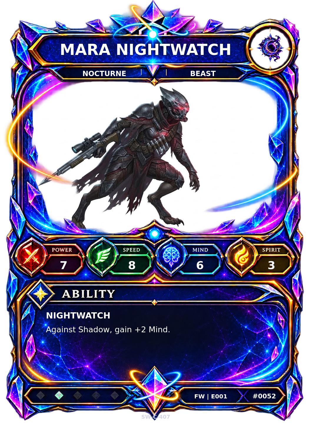 Rendered Mara Nightwatch Base Champion card