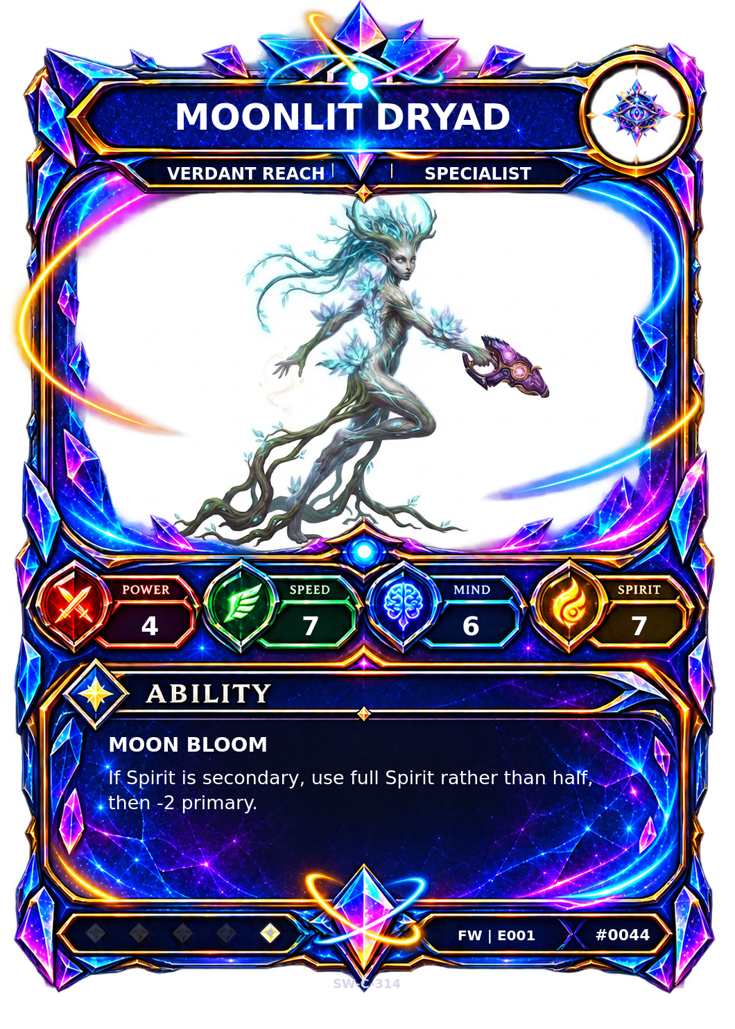 Rendered Moonlit Dryad Base Champion card
