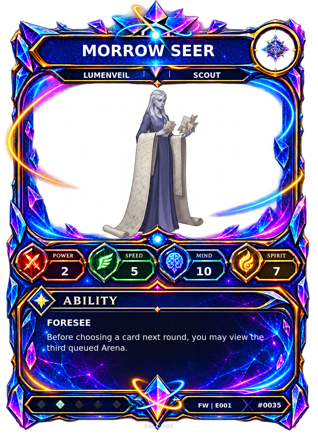 Rendered Morrow Seer Base Champion card