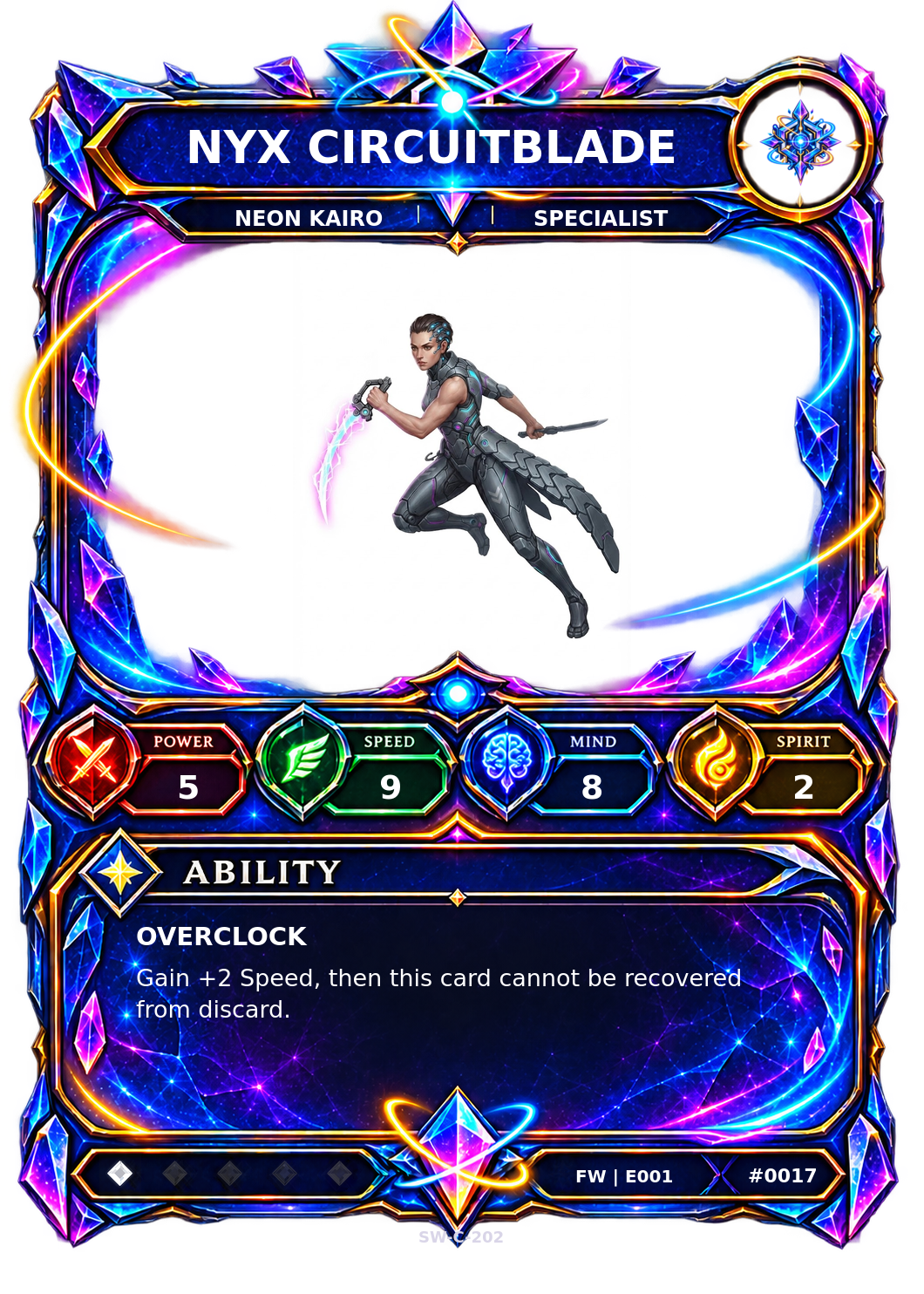 Rendered Nyx Circuitblade Base Champion card
