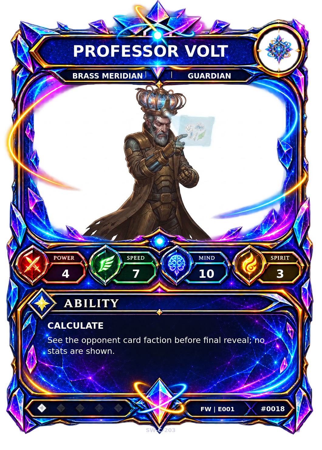 Rendered Professor Volt Base Champion card