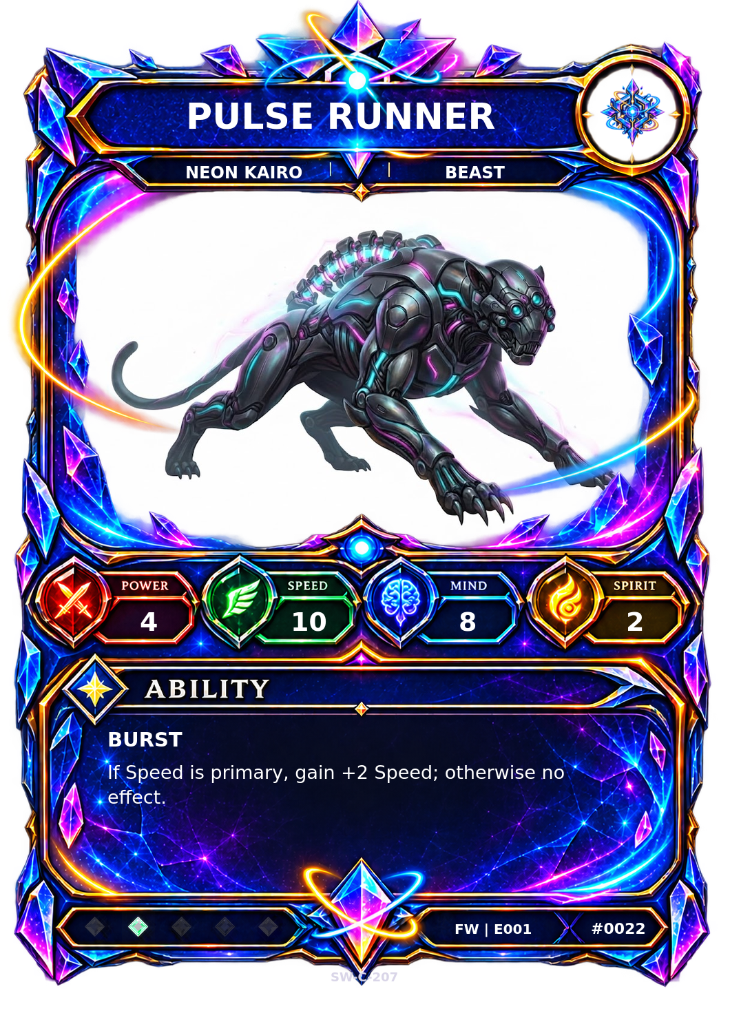 Rendered Pulse Runner Base Champion card