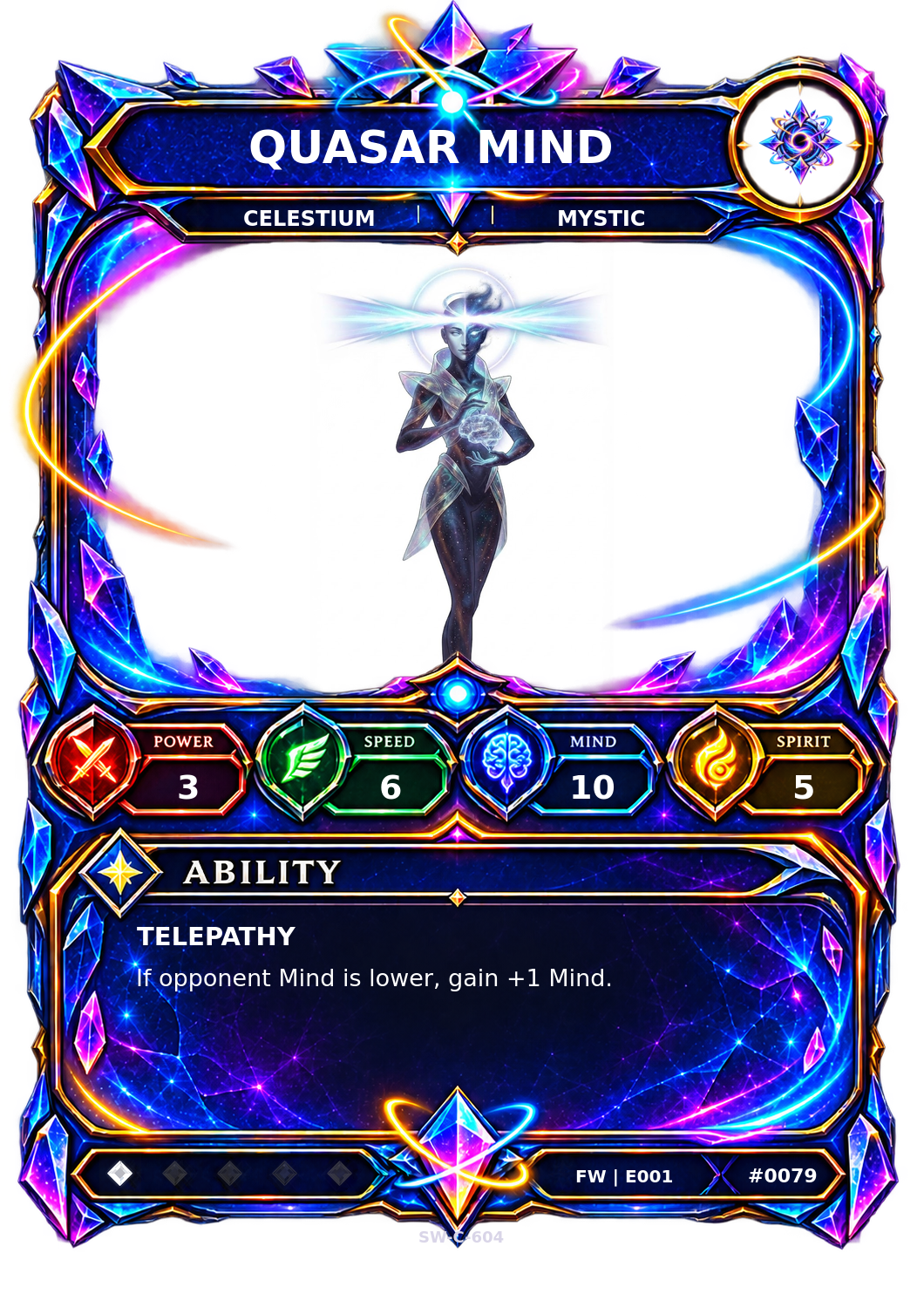 Rendered Quasar Mind Base Champion card