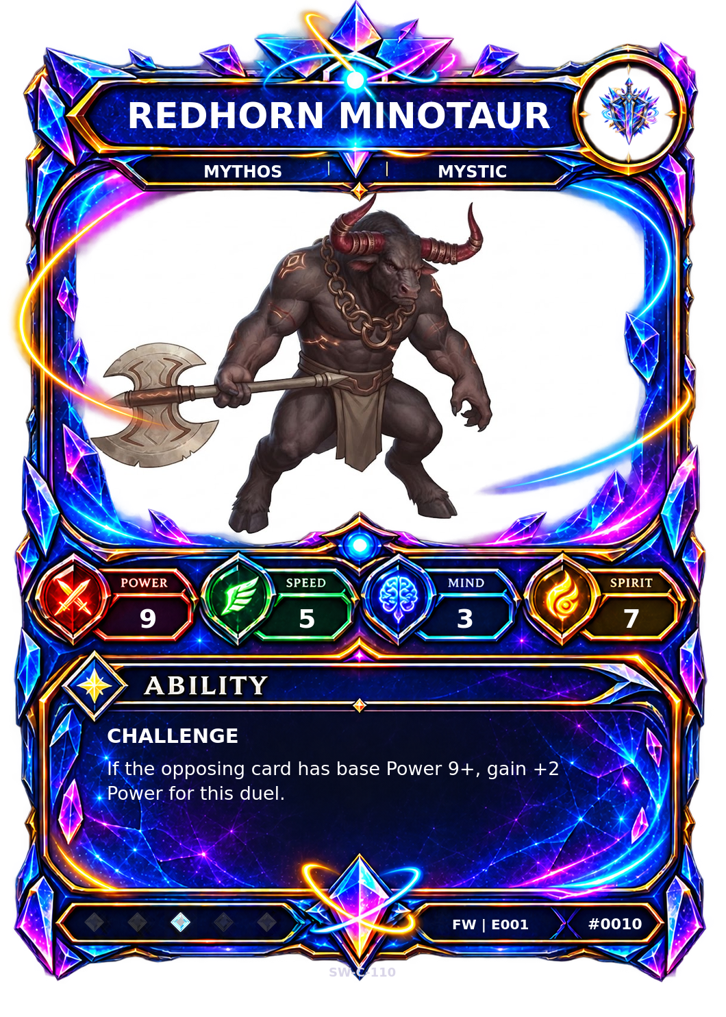 Rendered Redhorn Minotaur Base Champion card
