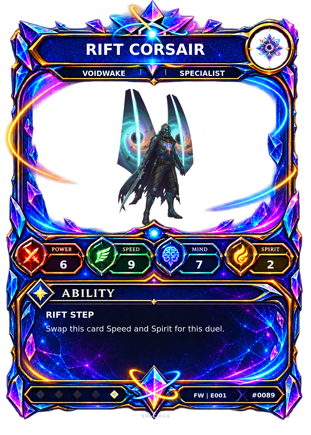 Rendered Rift Corsair Base Champion card