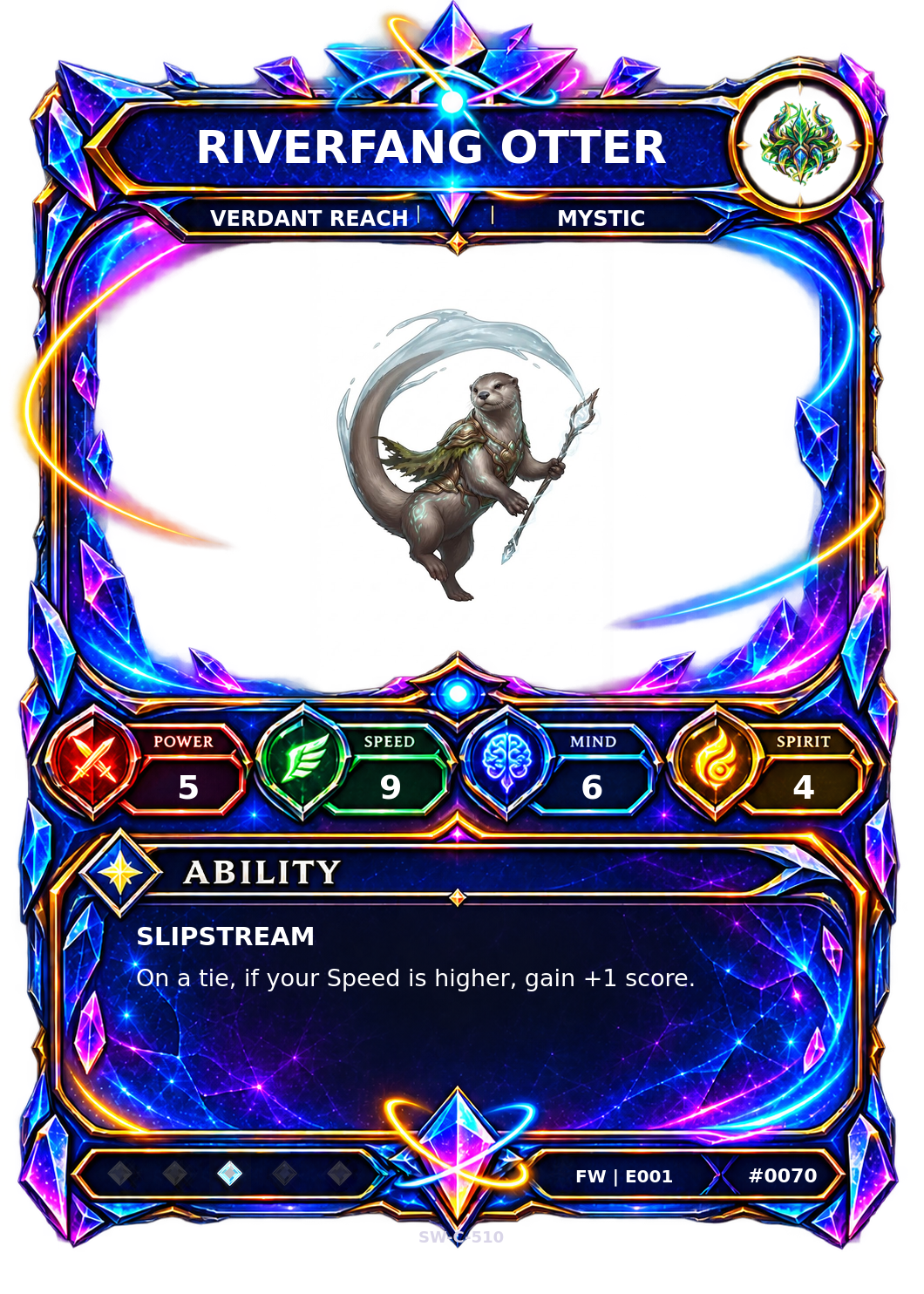 Rendered Riverfang Otter Base Champion card