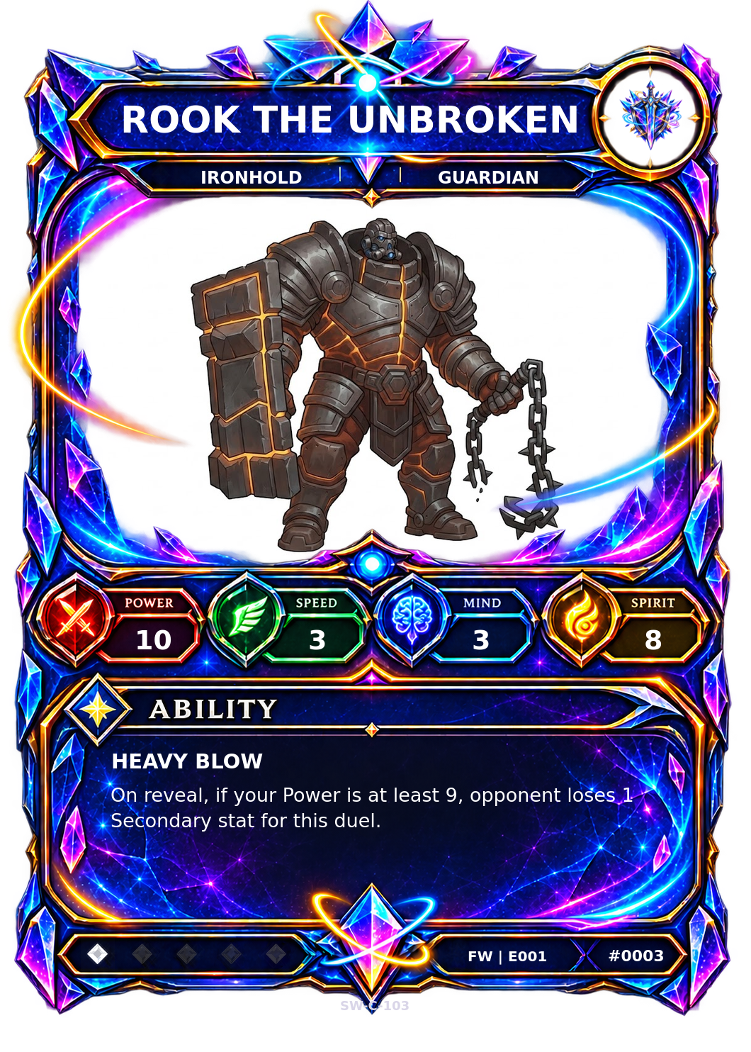 Rendered Rook the Unbroken Base Champion card