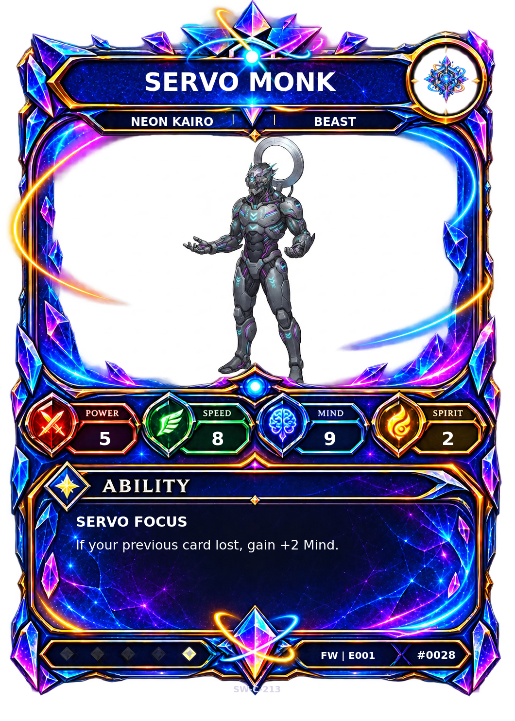 Rendered Servo Monk Base Champion card