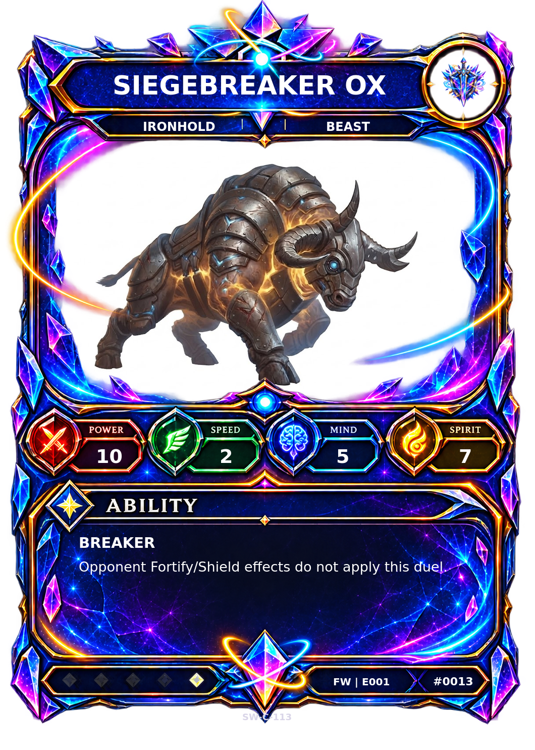 Rendered Siegebreaker Ox Base Champion card