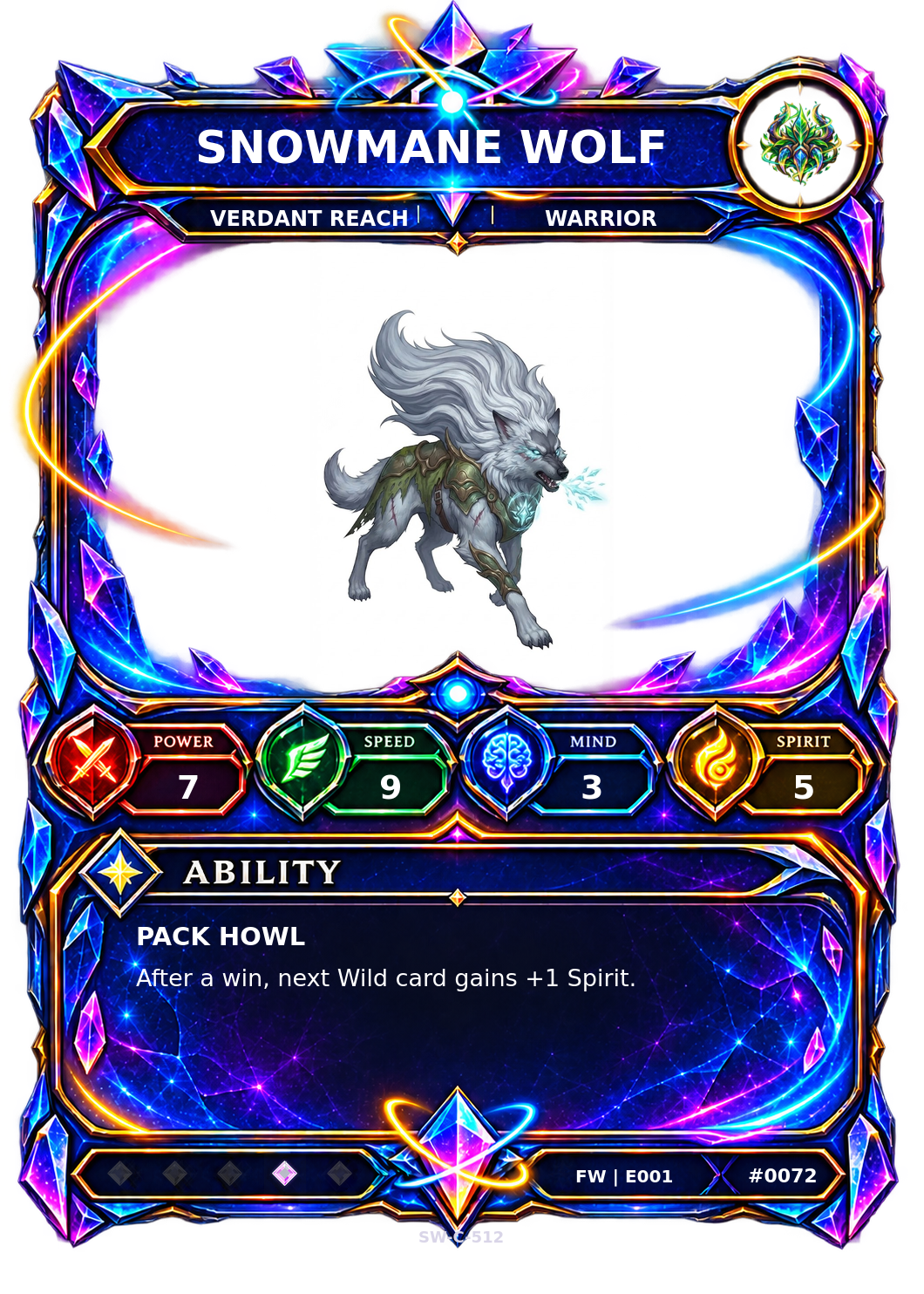Rendered Snowmane Wolf Base Champion card