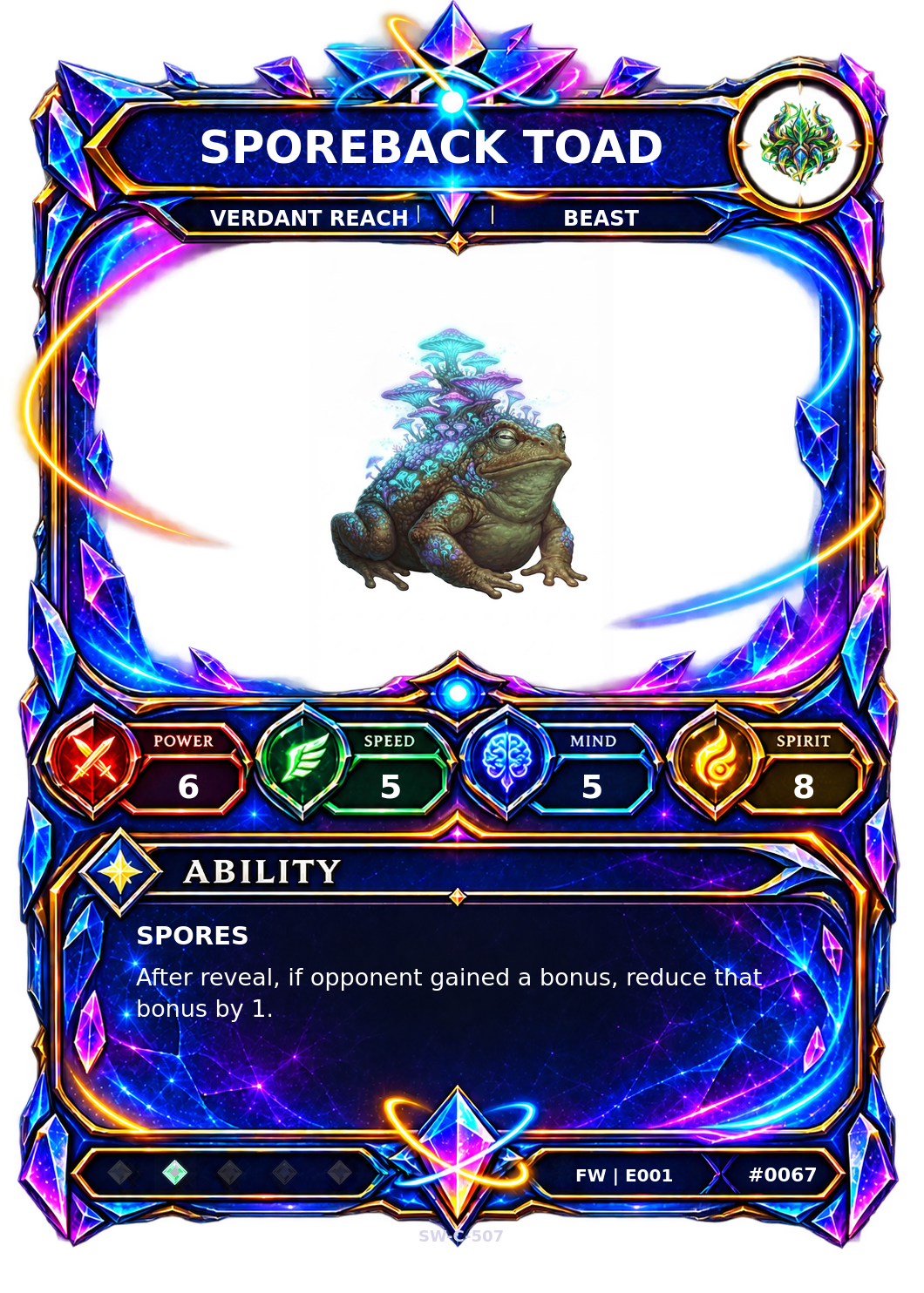 Rendered Sporeback Toad Base Champion card