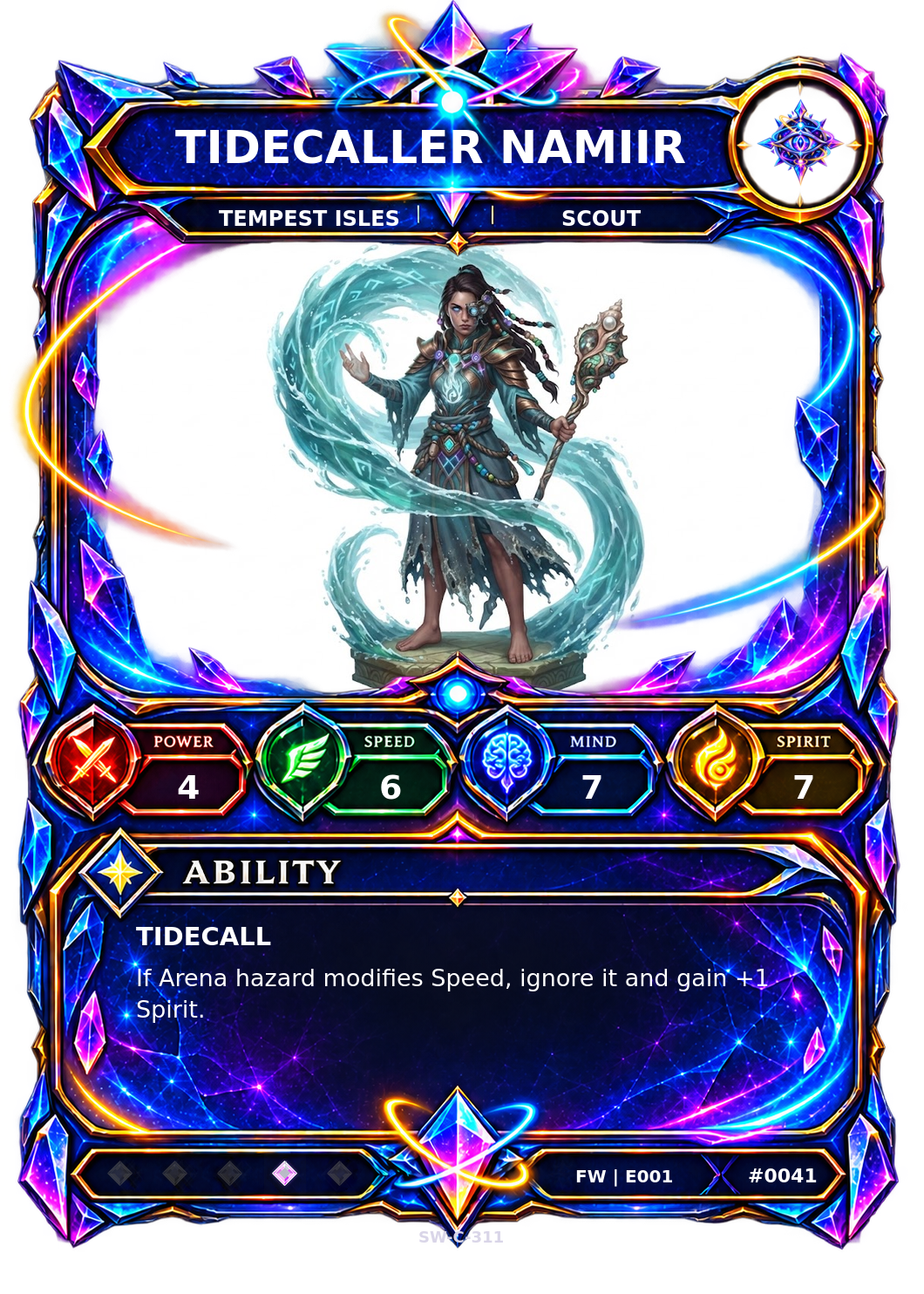 Rendered Tidecaller Namiir Base Champion card