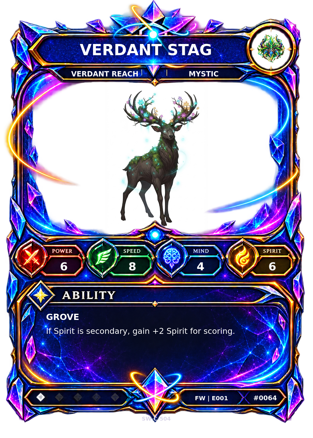 Rendered Verdant Stag Base Champion card