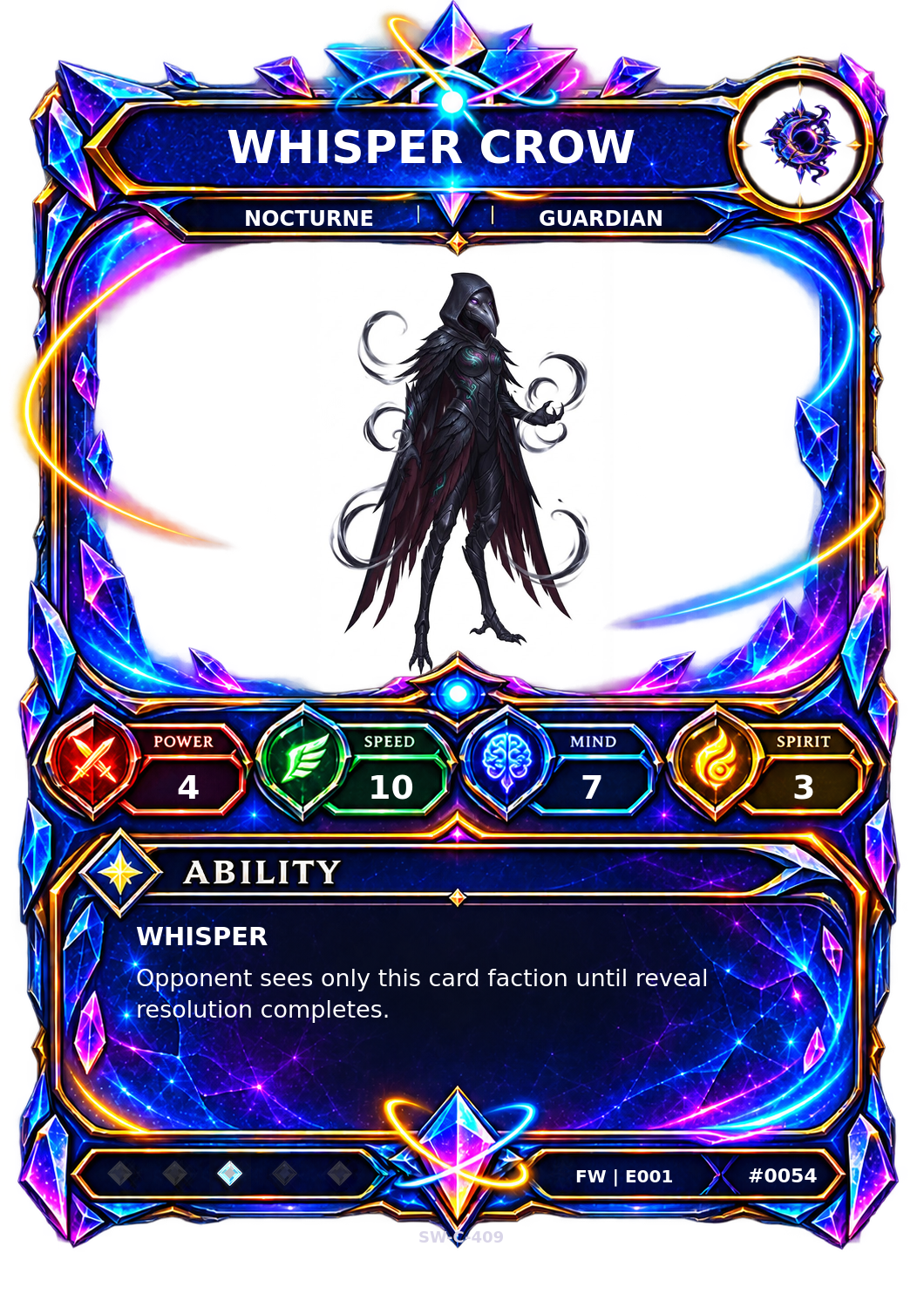 Rendered Whisper Crow Base Champion card