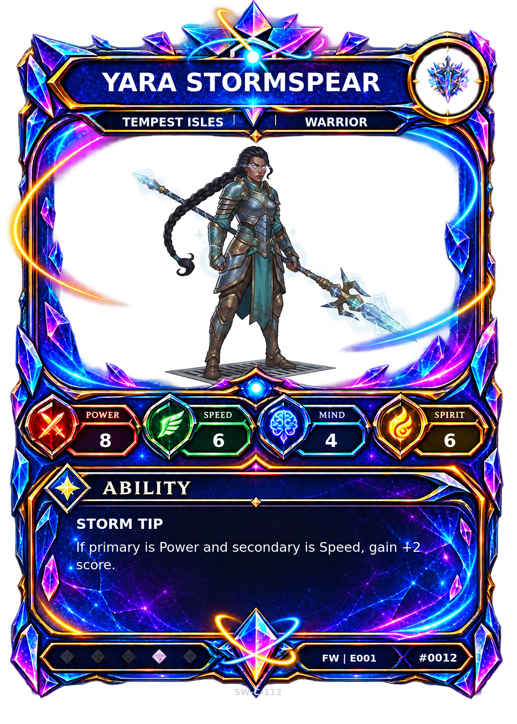 Rendered Yara Stormspear Base Champion card