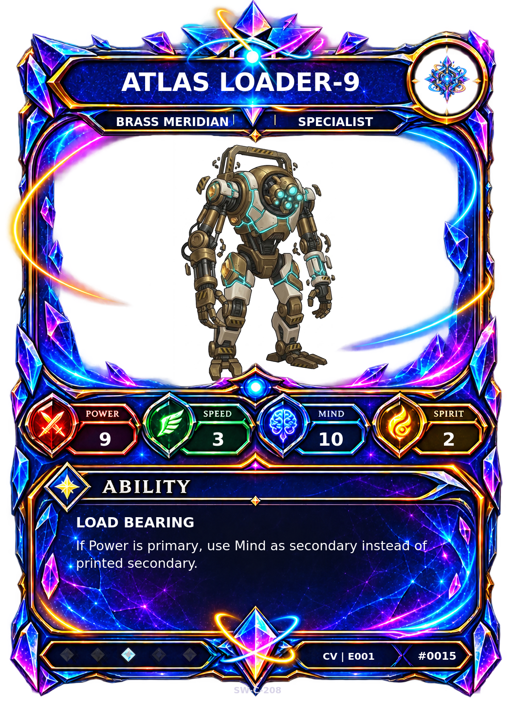 Rendered Atlas Loader-9 Convergence Champion card