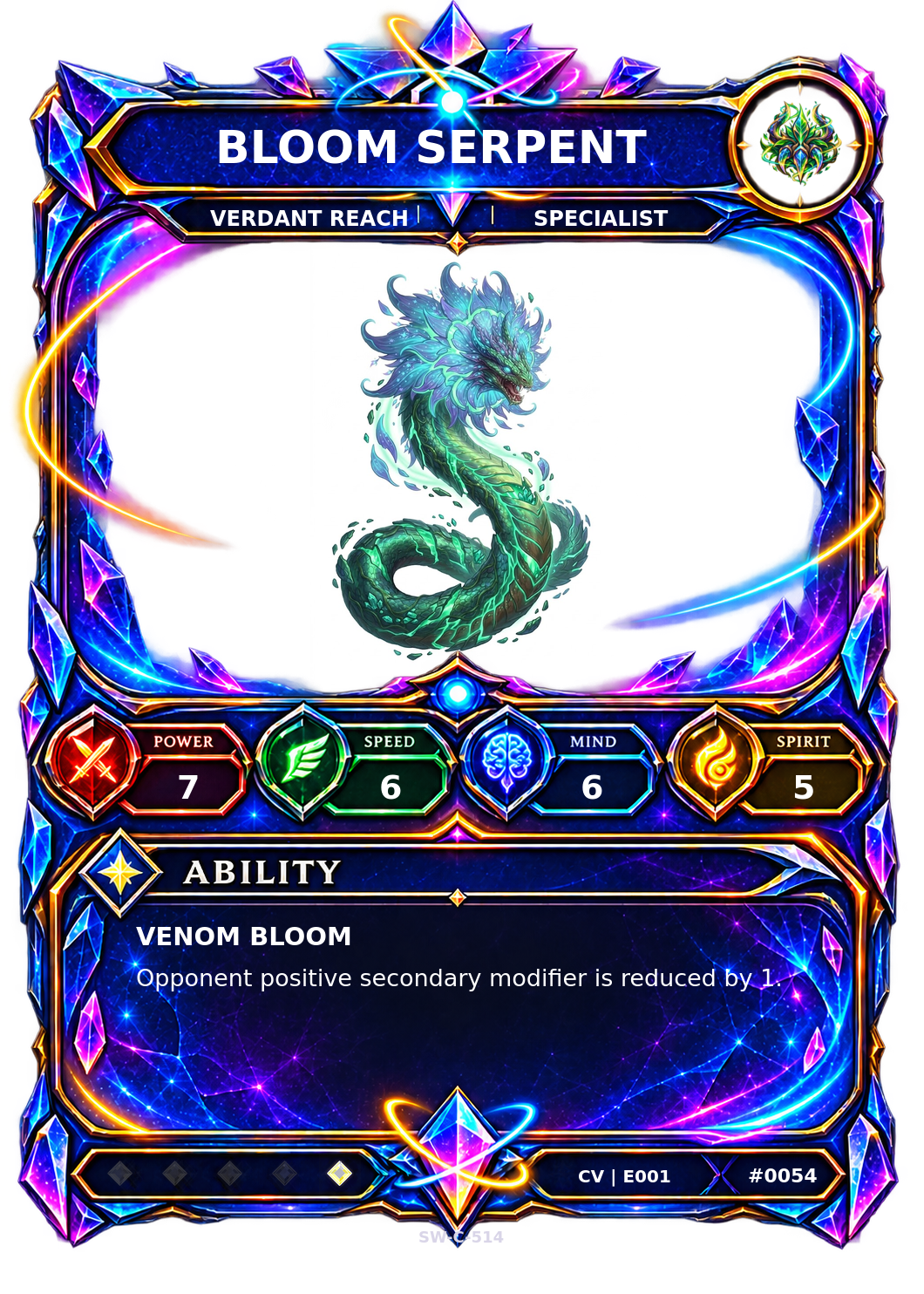 Rendered Bloom Serpent Convergence Champion card