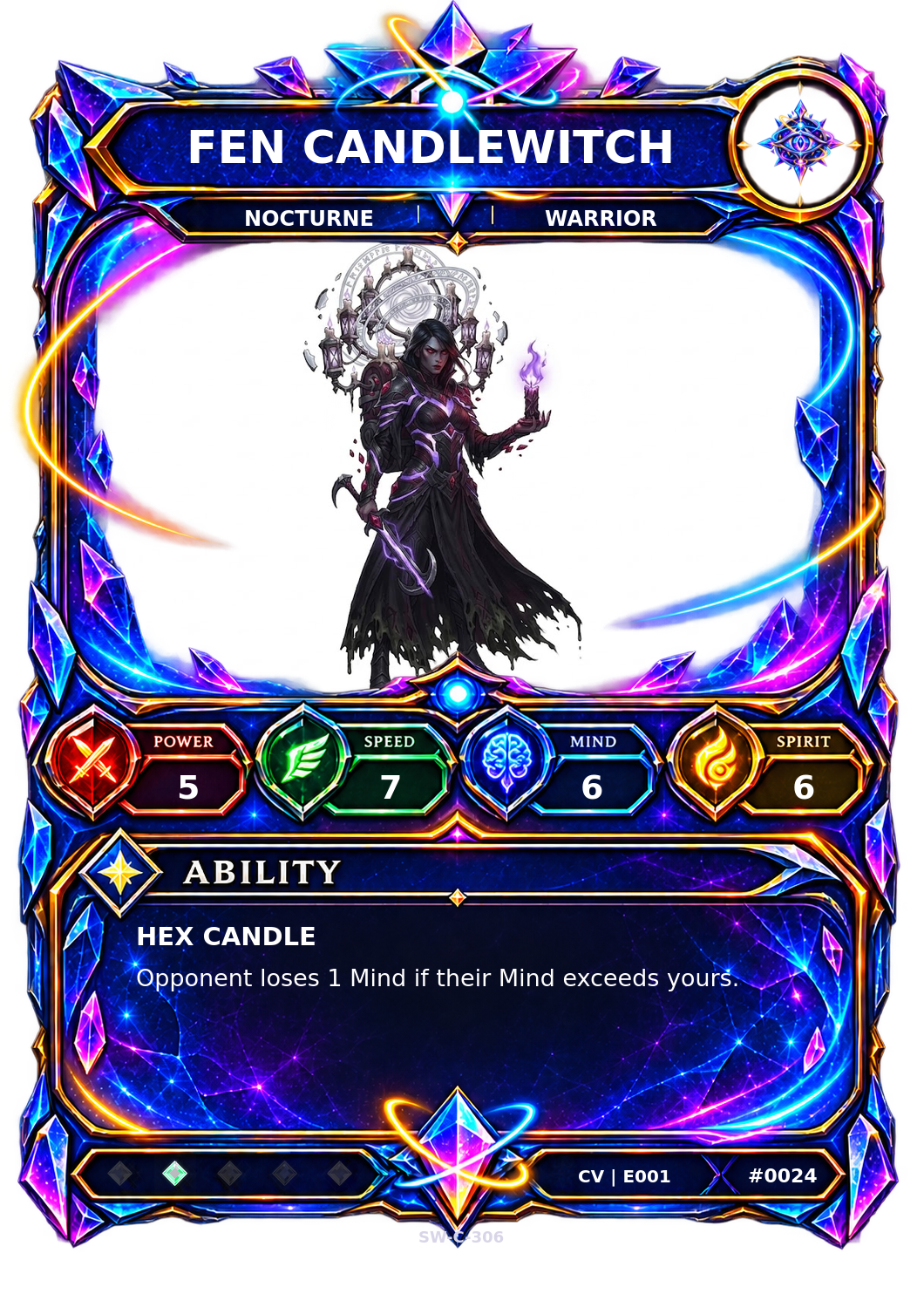 Rendered Fen Candlewitch Convergence Champion card
