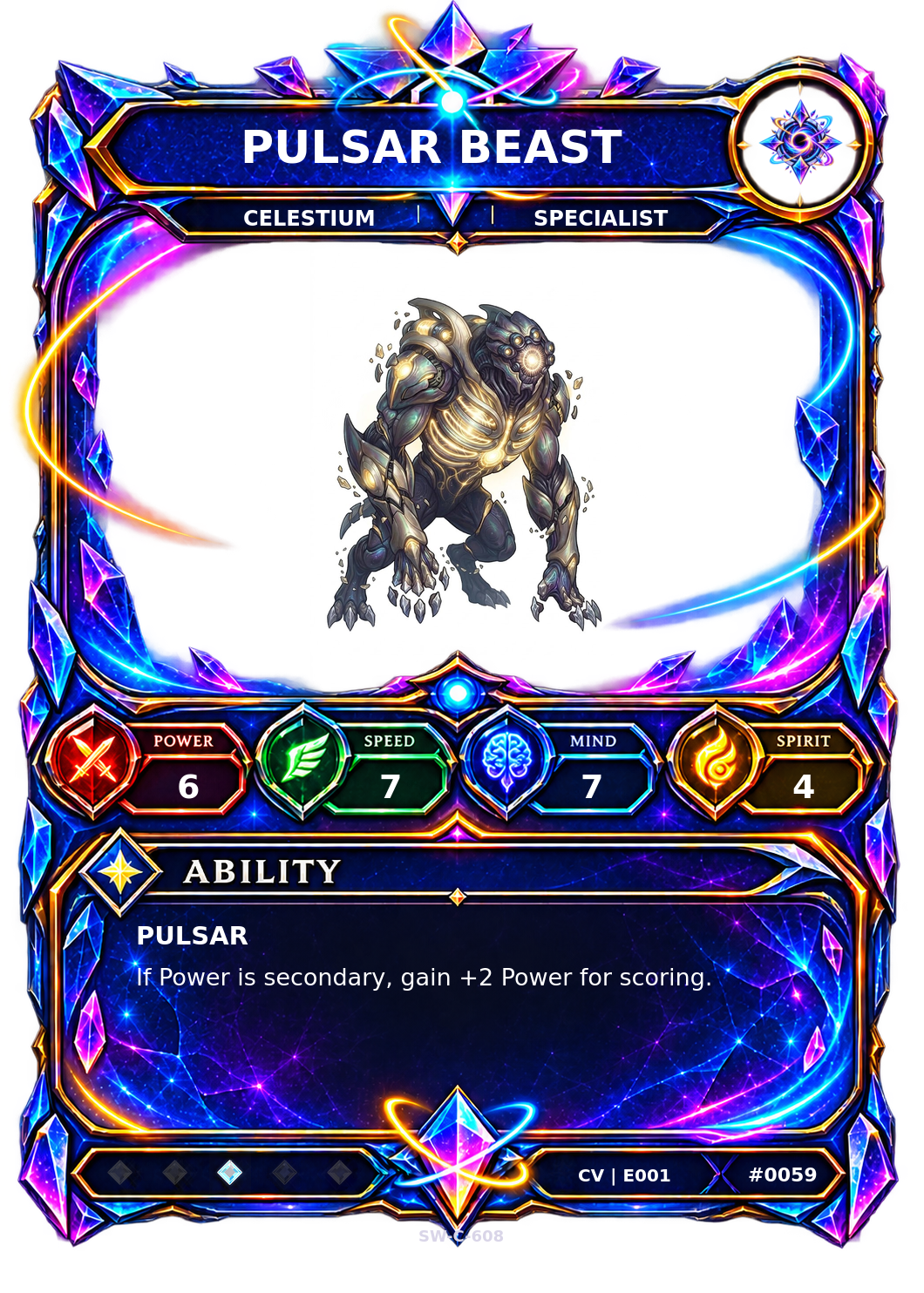 Rendered Pulsar Beast Convergence Champion card