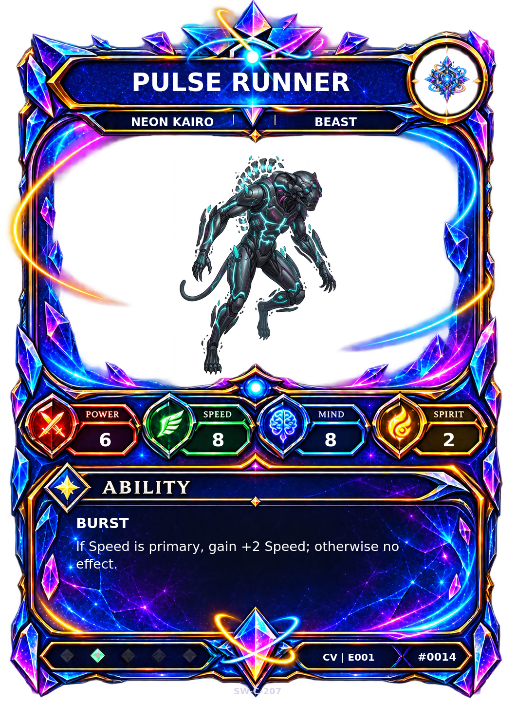 Rendered Pulse Runner Convergence Champion card