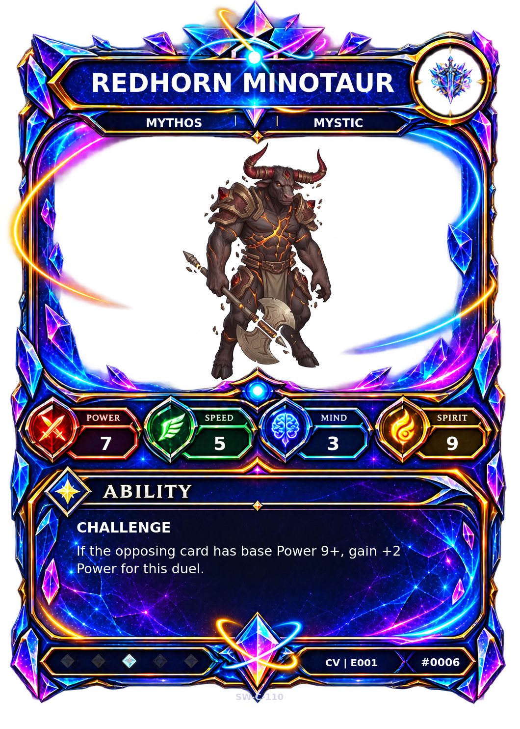 Rendered Redhorn Minotaur Convergence Champion card