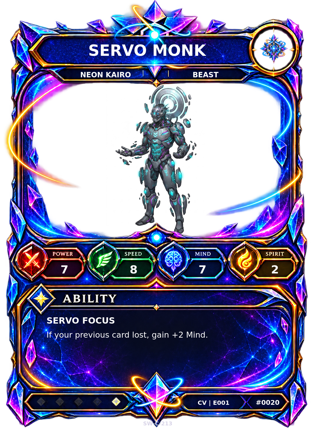 Rendered Servo Monk Convergence Champion card