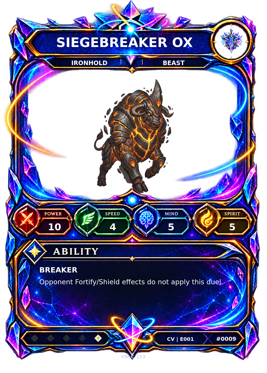Rendered Siegebreaker Ox Convergence Champion card
