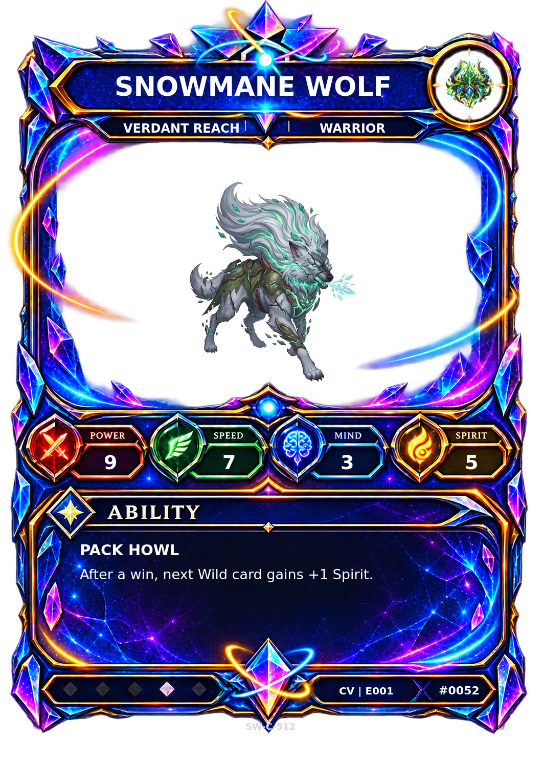 Rendered Snowmane Wolf Convergence Champion card