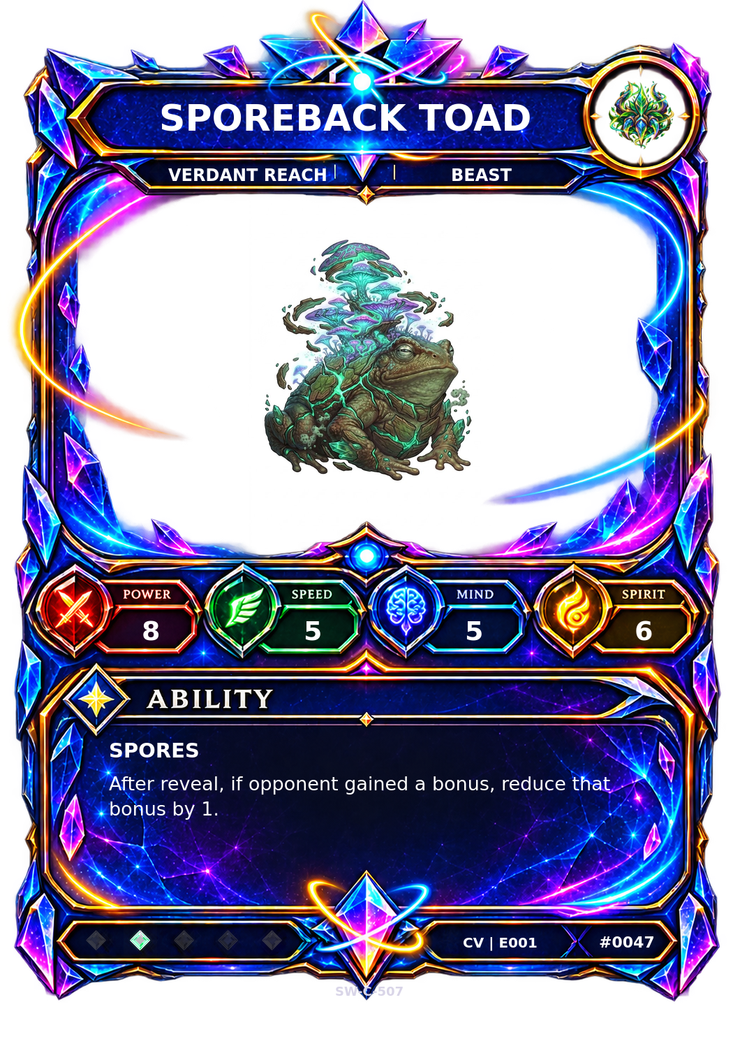 Rendered Sporeback Toad Convergence Champion card
