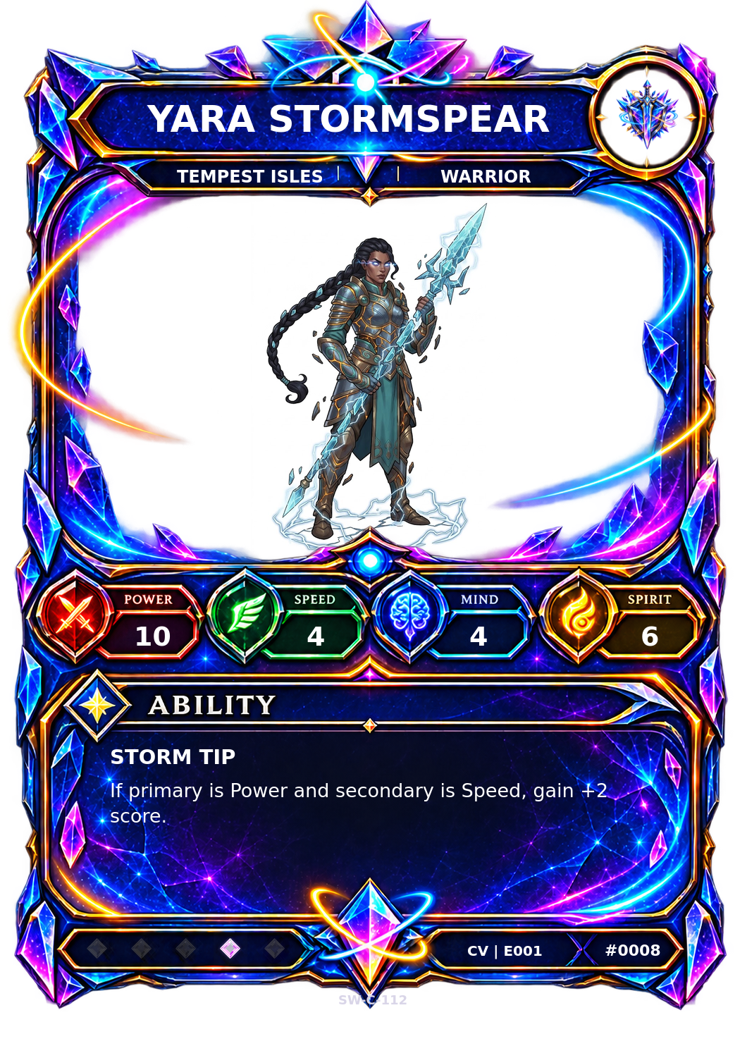 Rendered Yara Stormspear Convergence Champion card